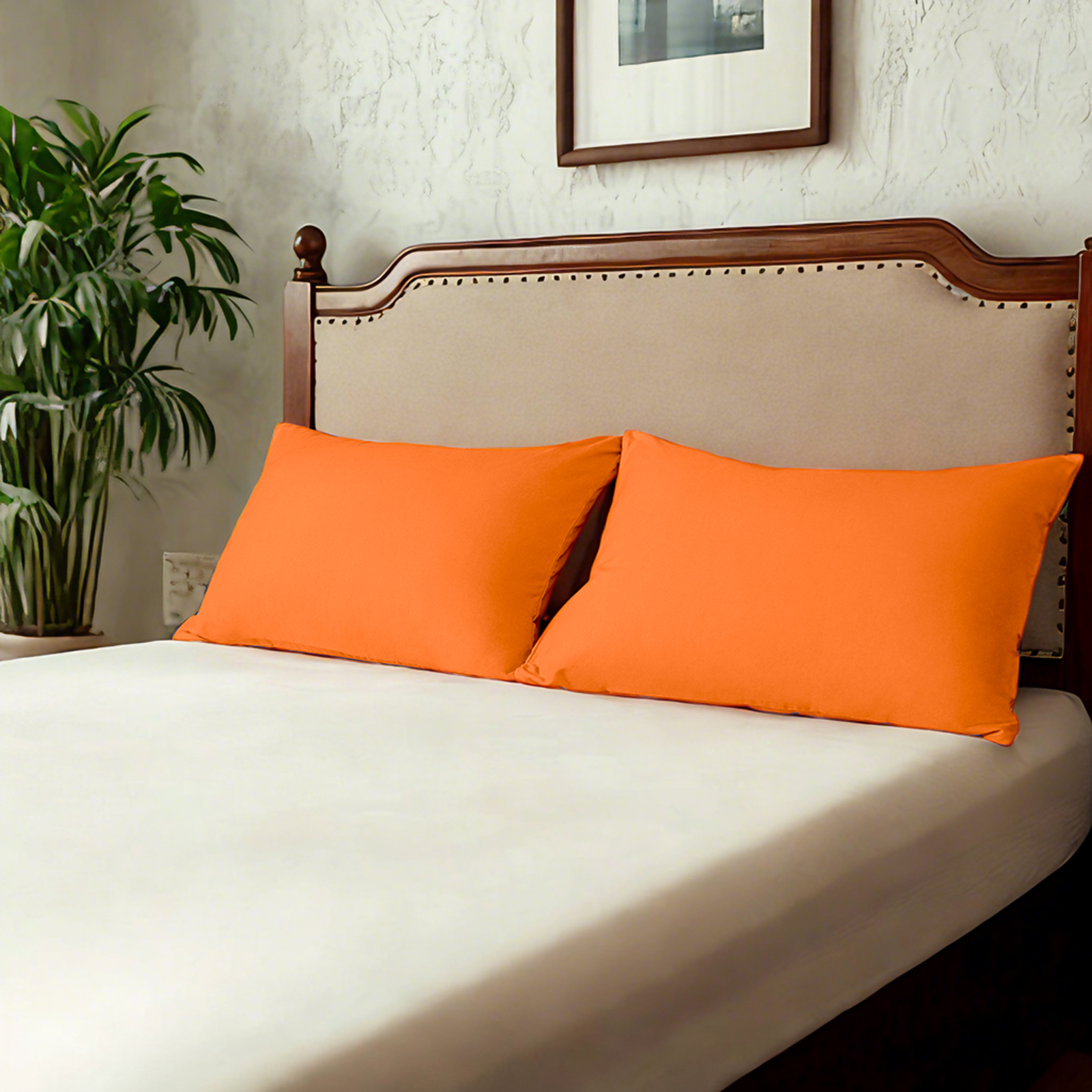 2个超细纤维标准枕套，柔软、防皱、防褪色、防污枕套，信封式封口