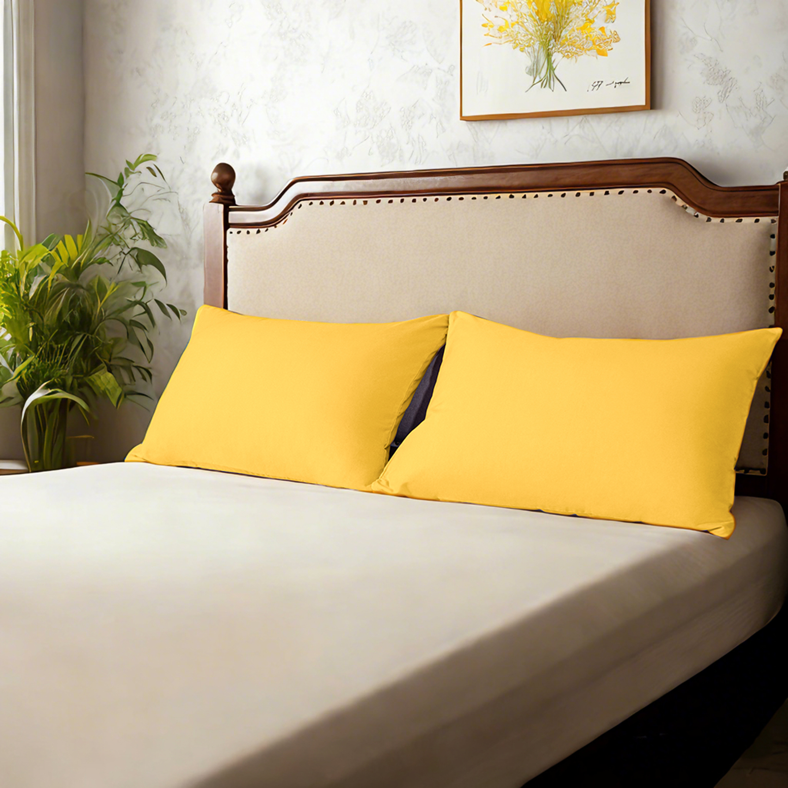 2个超细纤维标准枕套，柔软、防皱、防褪色、防污枕套，信封式封口