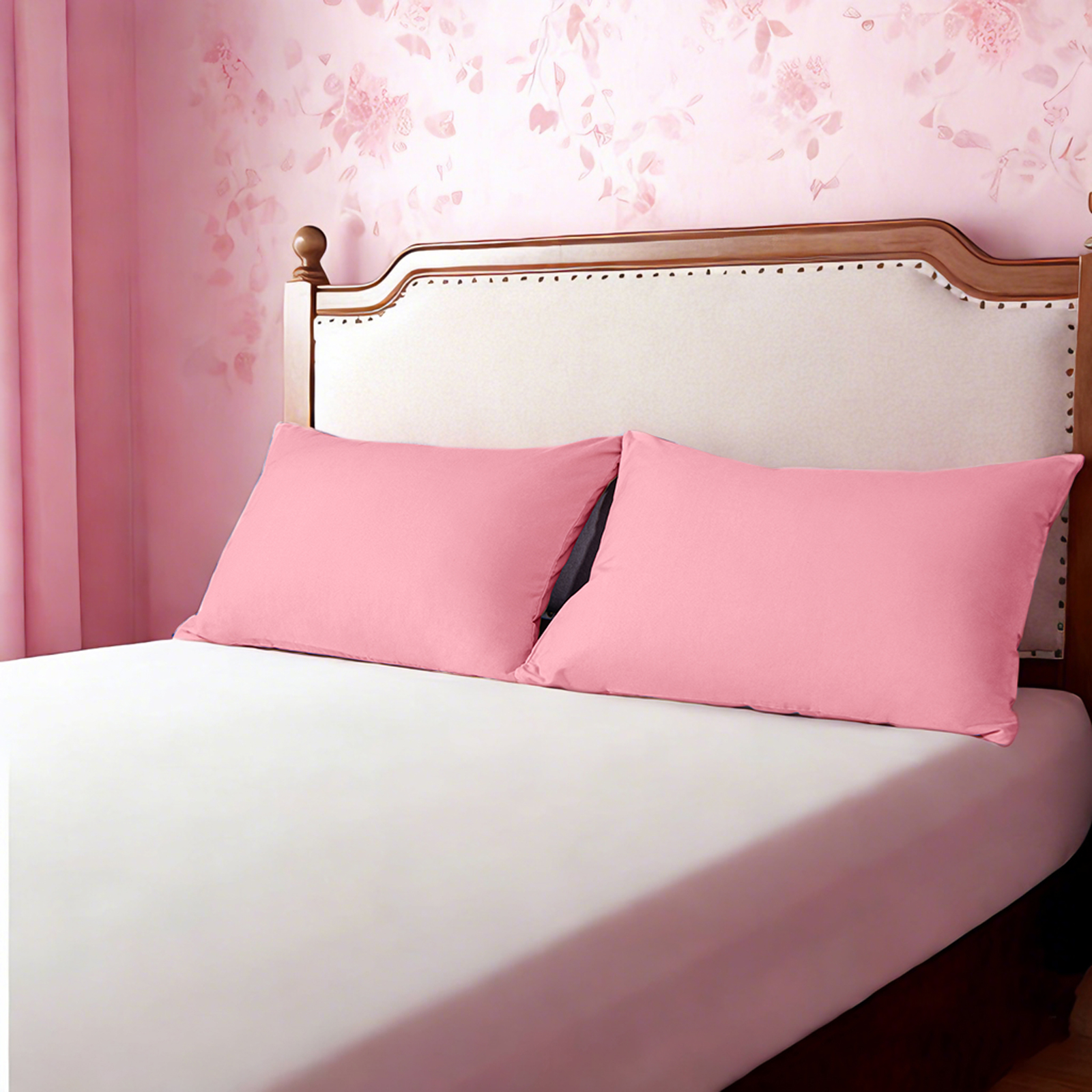 2个超细纤维标准枕套，柔软、防皱、防褪色、防污枕套，信封式封口