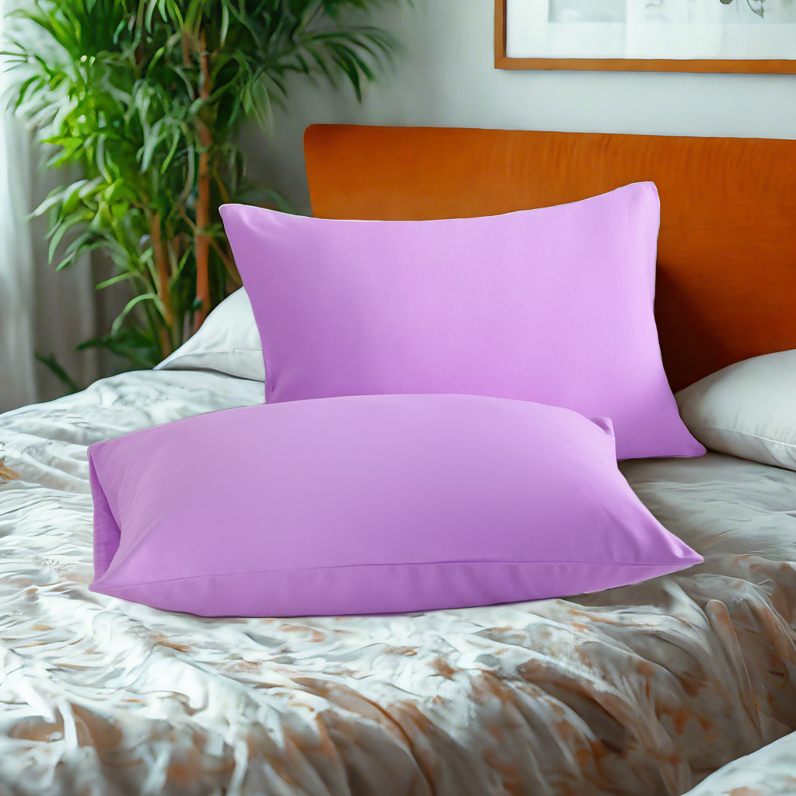 Two Microfiber Pillowcase Set, Soft, Wrinkle-Free, Fade and Stain-Resistant Pillow Cases with Envelope Closure