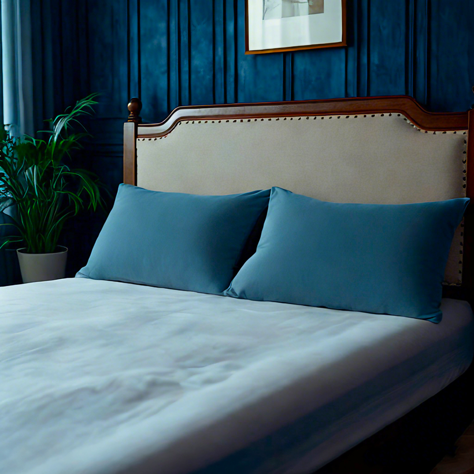 2个超细纤维标准枕套，柔软、防皱、防褪色、防污枕套，信封式封口