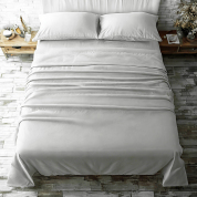 超细纤维床单套件，超柔软耐用，防皱、防褪色、防污，深袋装床单，浅灰