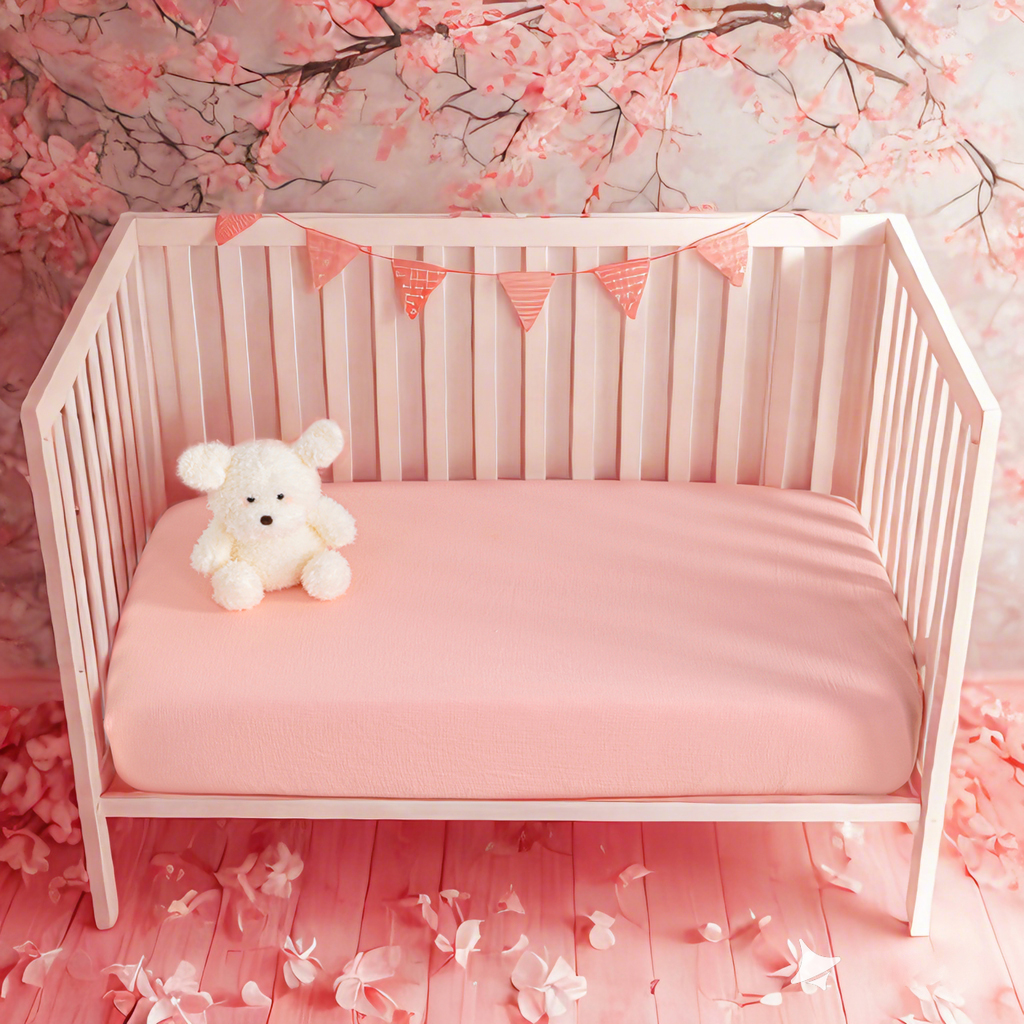 Muslin Cotton Crib Sheets, 2 Pack Soft and Breathable Double-Layer Crib Sheets for Cribs & Toddler Mattresses