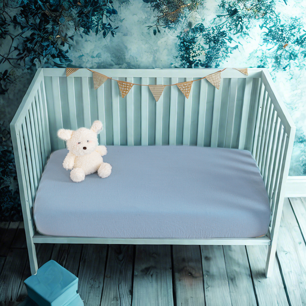 棉质婴儿床床笠，2 片装柔软透气双层婴儿床床笠，适用于婴儿床和幼儿床垫