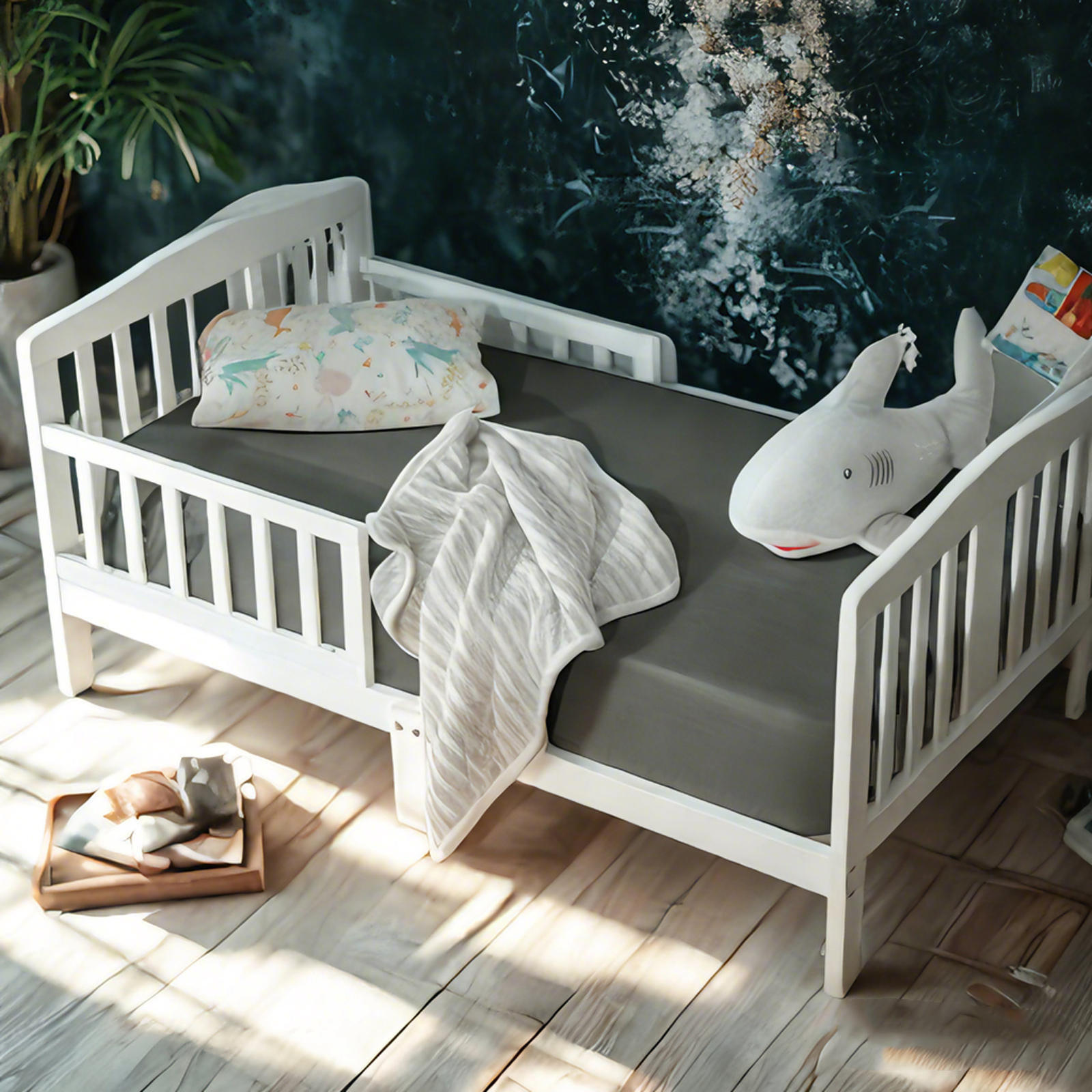 柔软超细纤维婴儿床床笠，舒适惬意的婴儿床床笠，适用于婴儿床和幼儿床垫