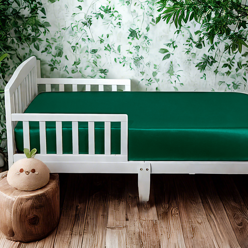 超柔软如丝绸般色丁婴儿床床笠，适用于婴儿床和幼儿床垫，男孩、女孩和中性用户的完美选择