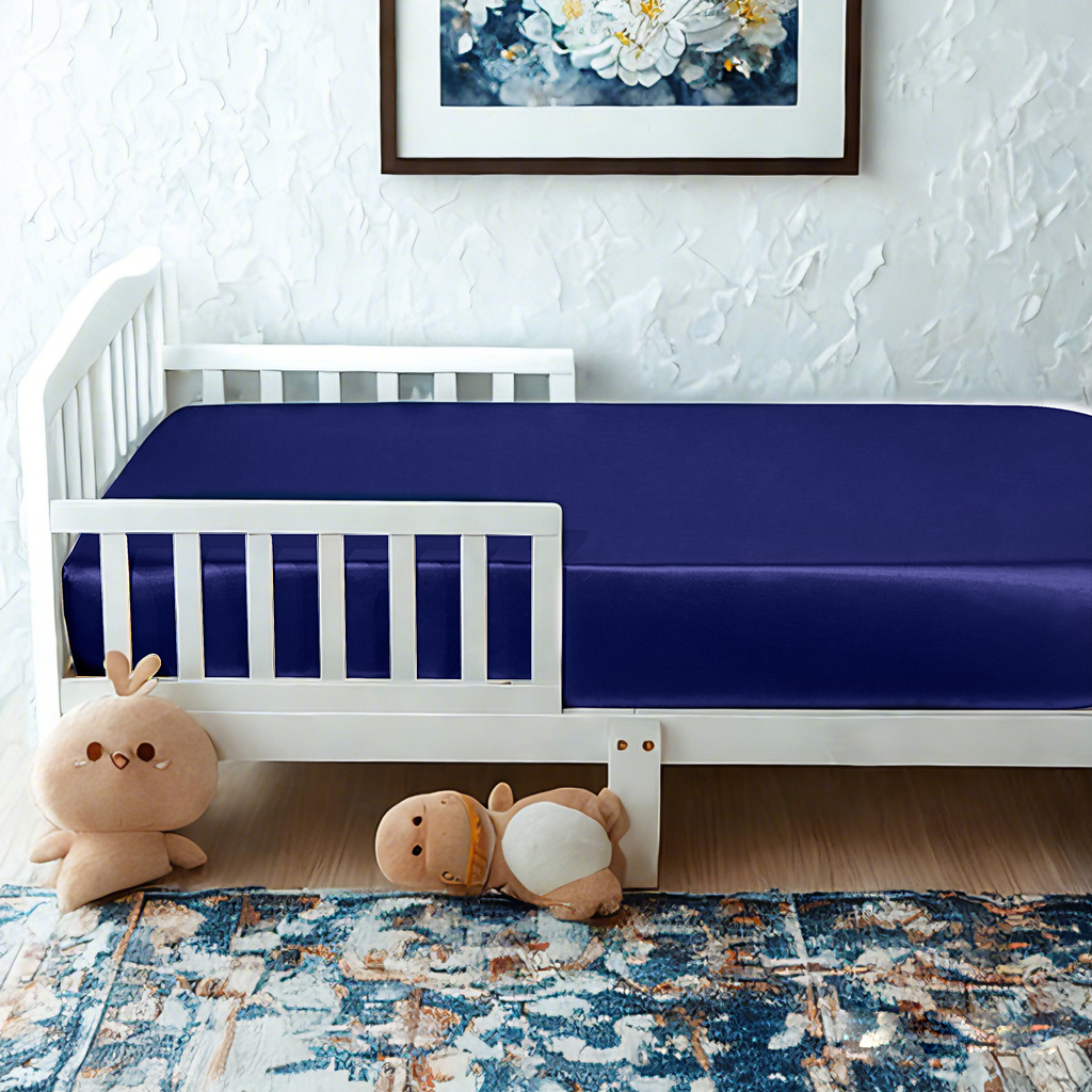 超柔软如丝绸般色丁婴儿床床笠，适用于婴儿床和幼儿床垫，男孩、女孩和中性用户的完美选择