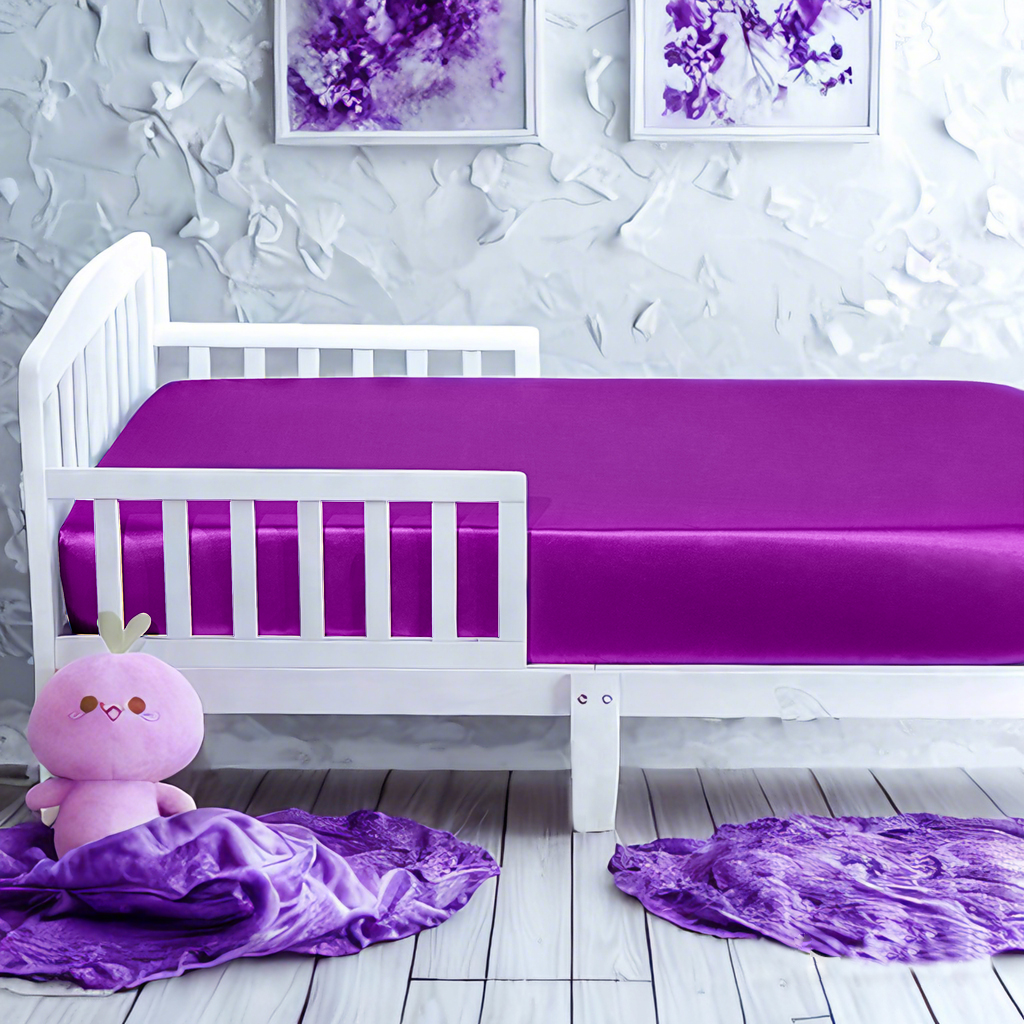 超柔软如丝绸般色丁婴儿床床笠，适用于婴儿床和幼儿床垫，男孩、女孩和中性用户的完美选择