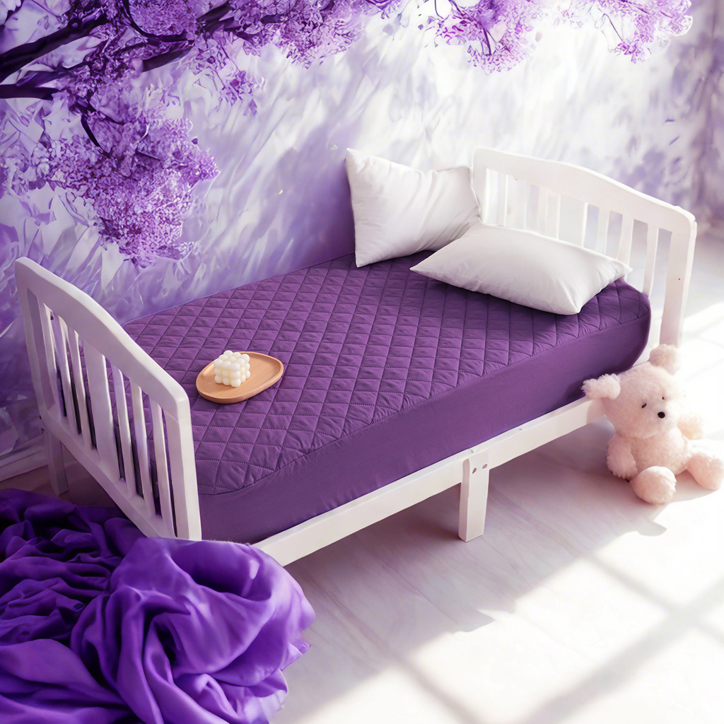 2件防水绗缝婴儿床床垫保护套，柔软、透气、可机洗床垫罩，适用于婴儿床、托儿所和日托所