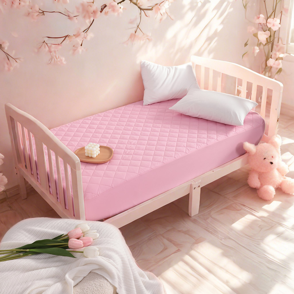 2 pieces waterproof quilted crib mattress protective cover, soft, breathable, machine washable mattress cover, suitable for crib, nursery and day care