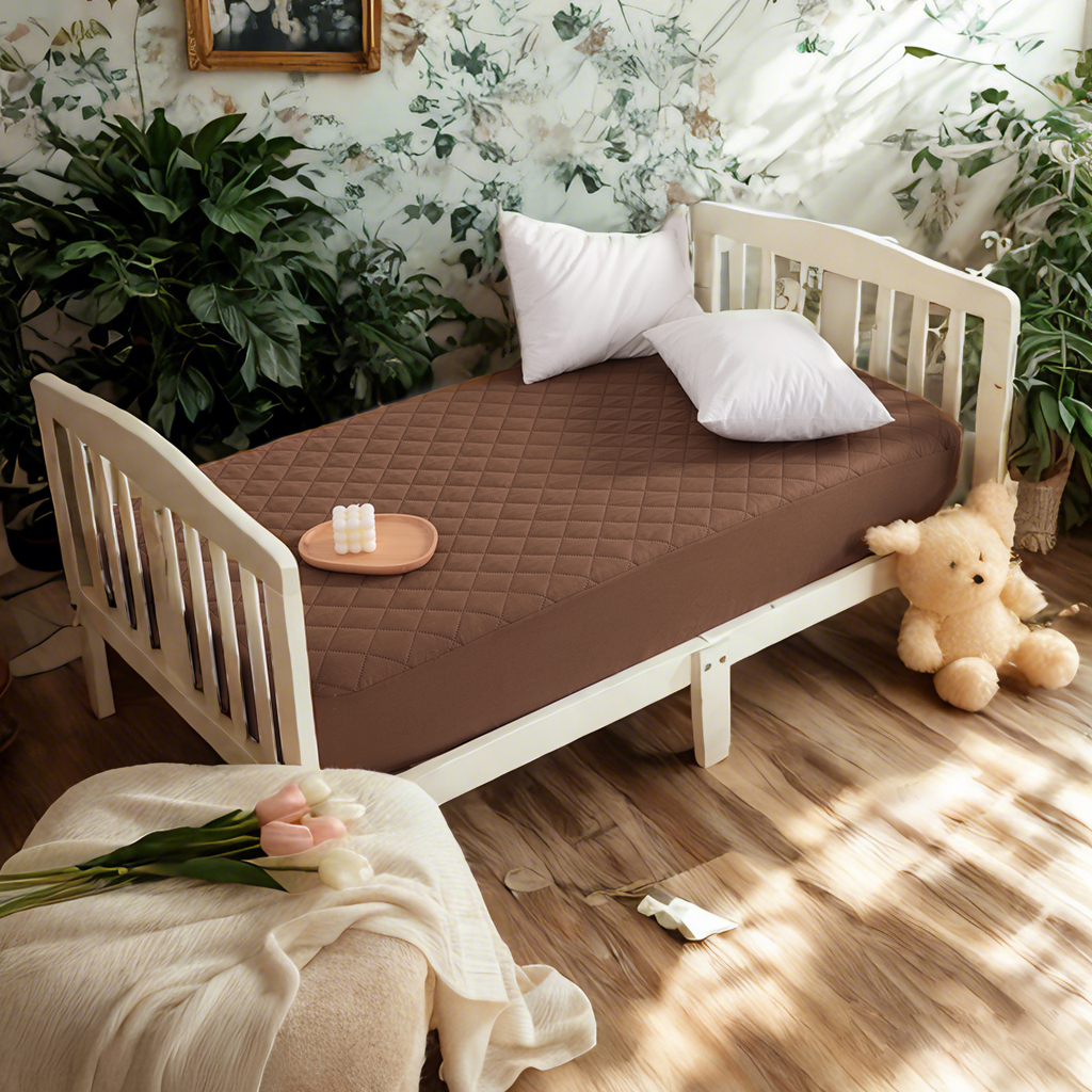 2 pieces waterproof quilted crib mattress protective cover, soft, breathable, machine washable mattress cover, suitable for crib, nursery and day care
