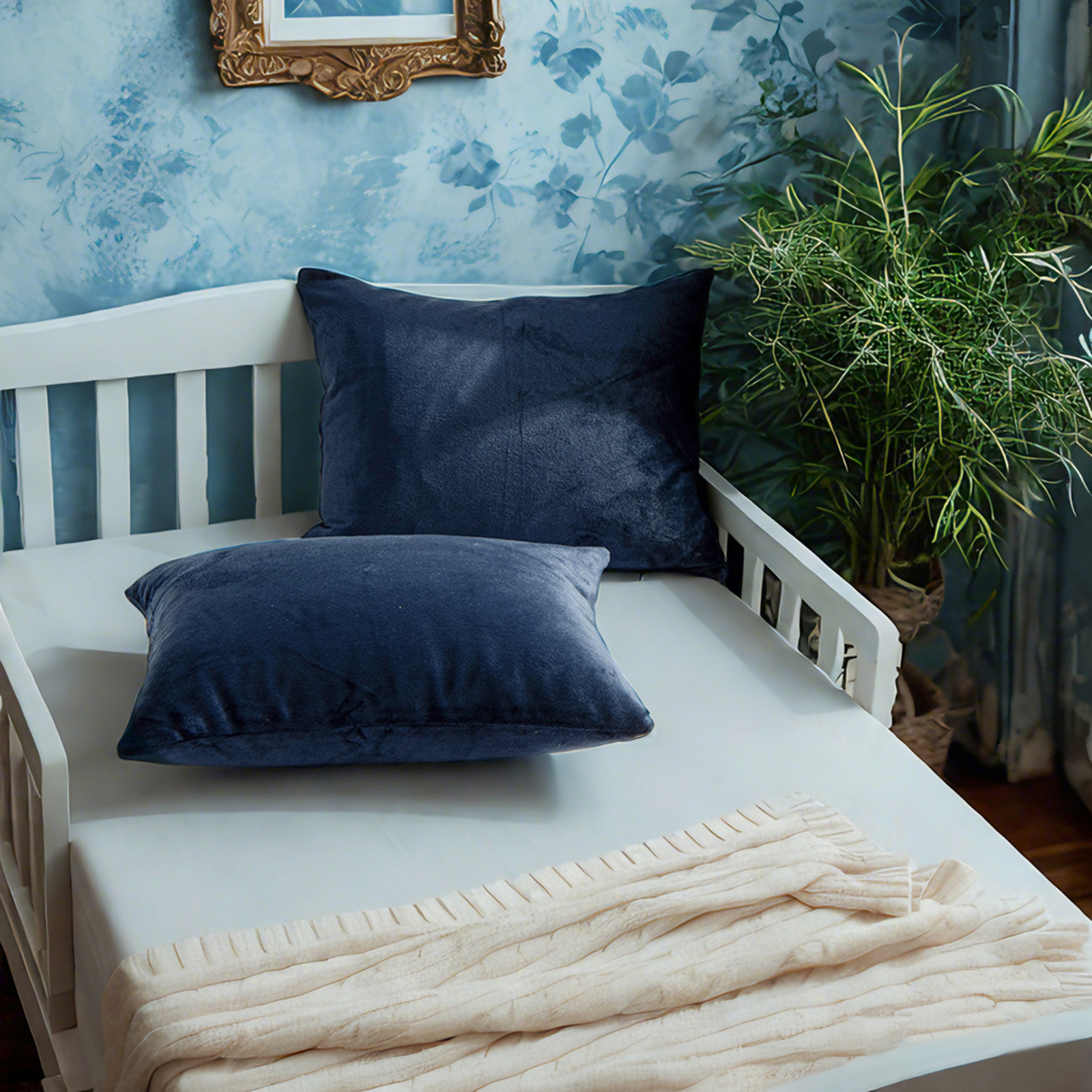 Two Velvet Toddler Pillowcases, Luxuriously Soft, Cozy Baby Pillowcases with Zipper