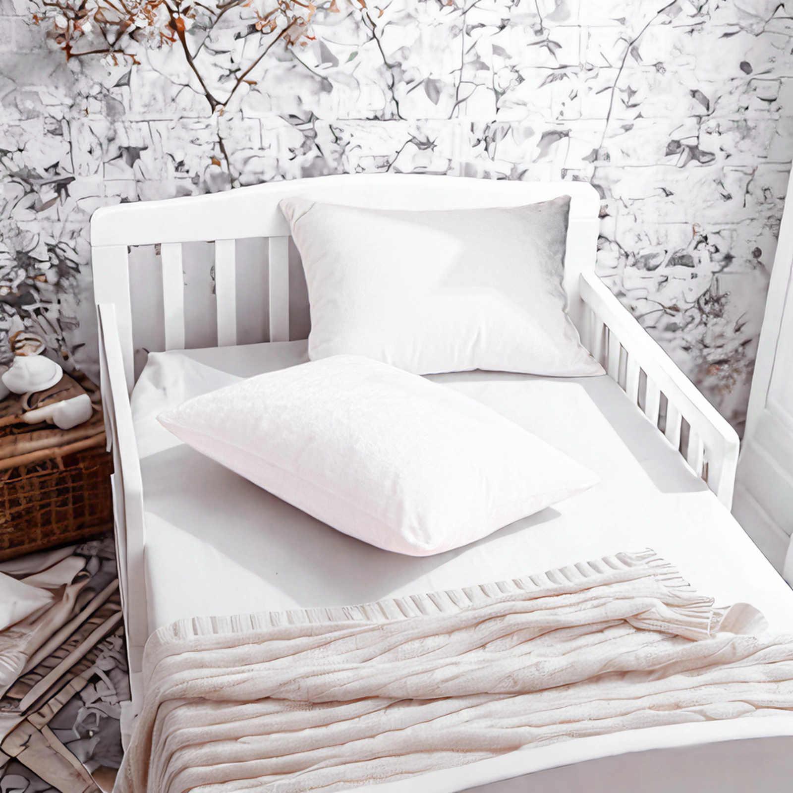 2个天鹅绒幼儿枕套，奢华柔软、舒适的婴儿枕套，带拉链