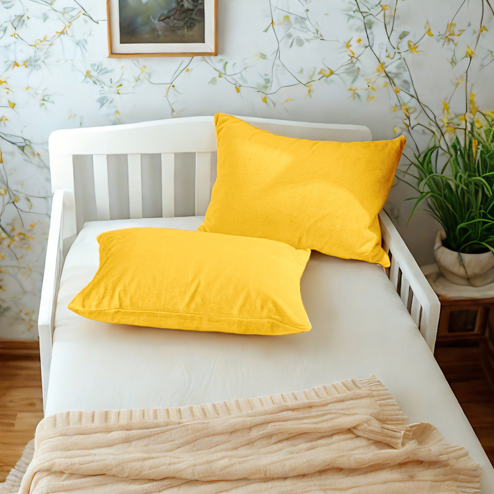 Two Velvet Toddler Pillowcases, Luxuriously Soft, Cozy Baby Pillowcases with Zipper