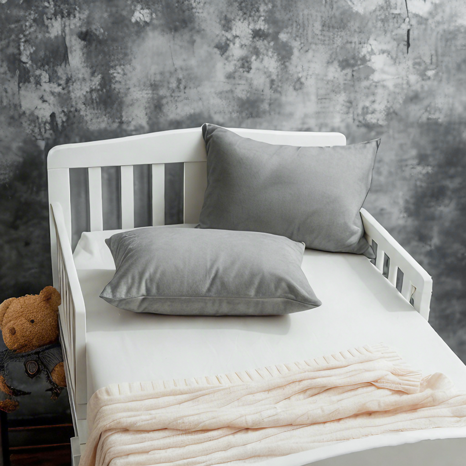 2个天鹅绒幼儿枕套，奢华柔软、舒适的婴儿枕套，带拉链