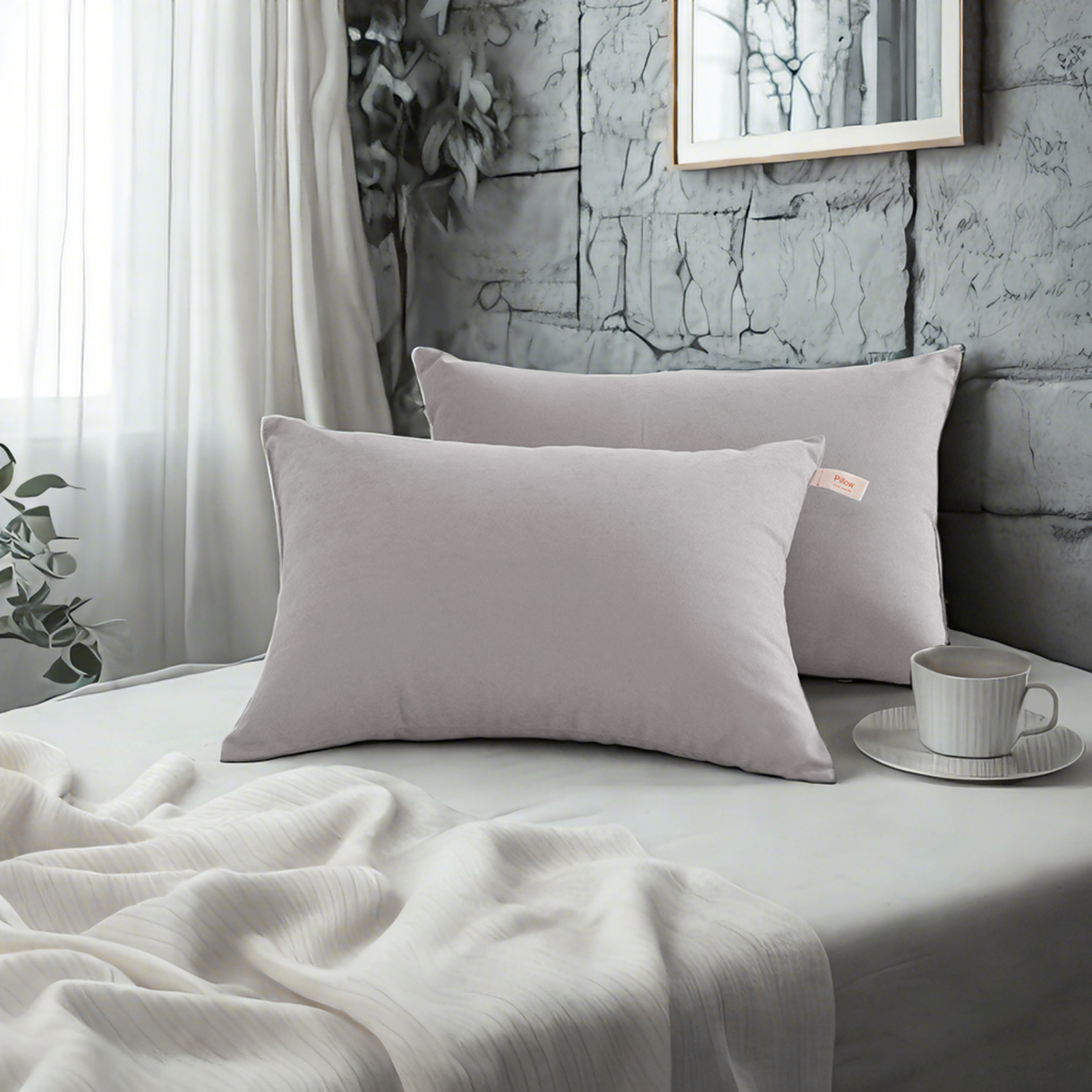 2个羽绒替代品幼儿枕头，柔软且可机洗的旅行小枕头，婴儿床的理想选择