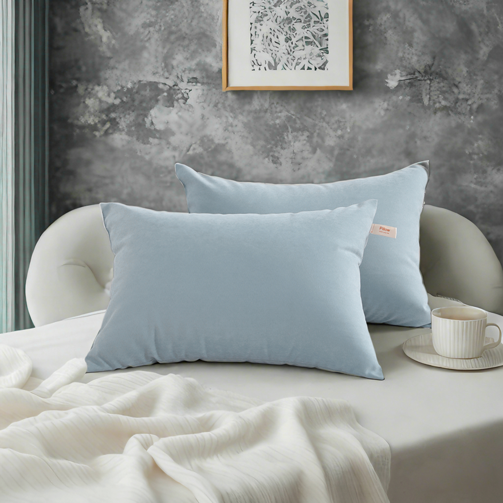 Two Down Alternative Toddler Pillows, Soft and Machine Washable Travel Small Pillows, Ideal for Crib, Cot