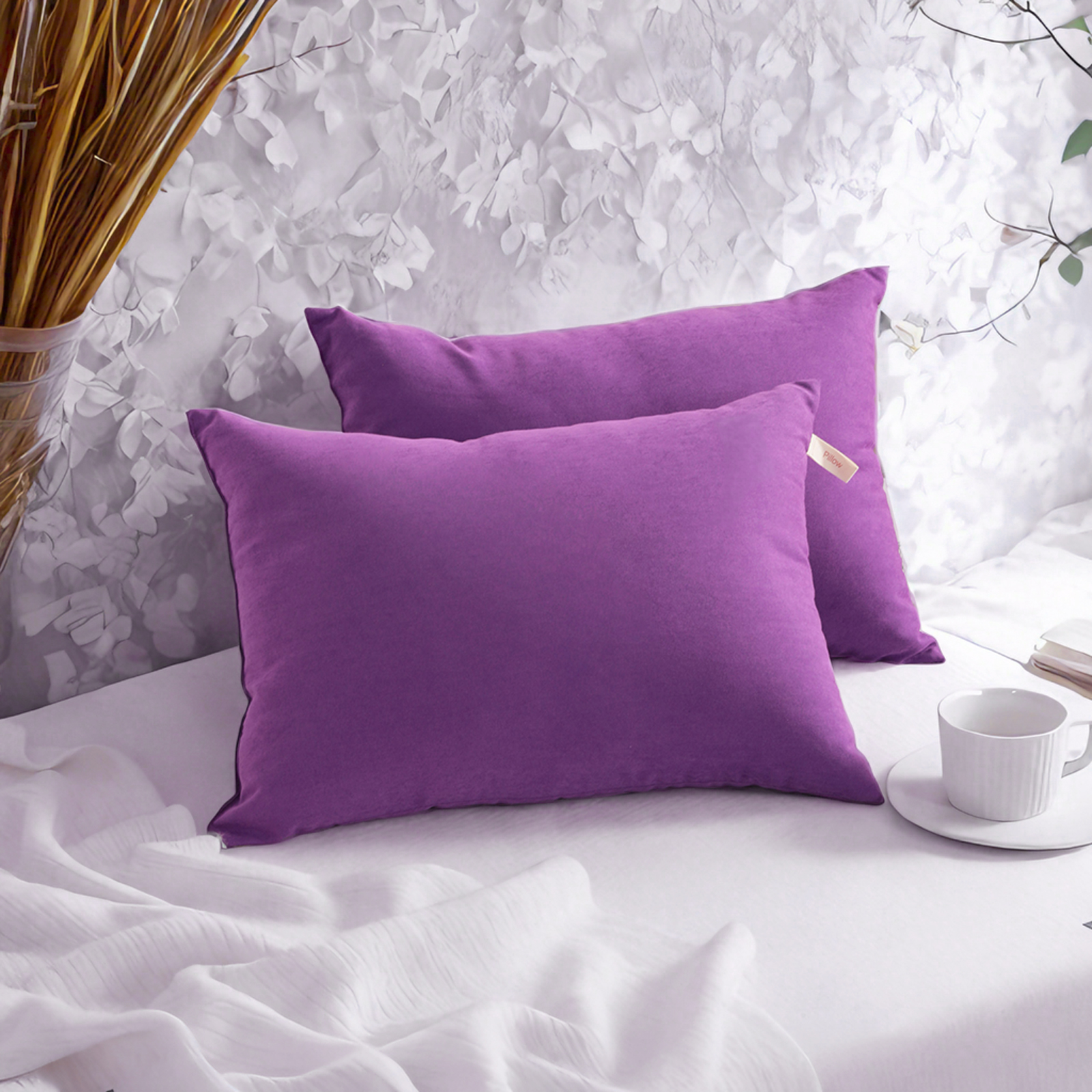 2个羽绒替代品幼儿枕头，柔软且可机洗的旅行小枕头，婴儿床的理想选择