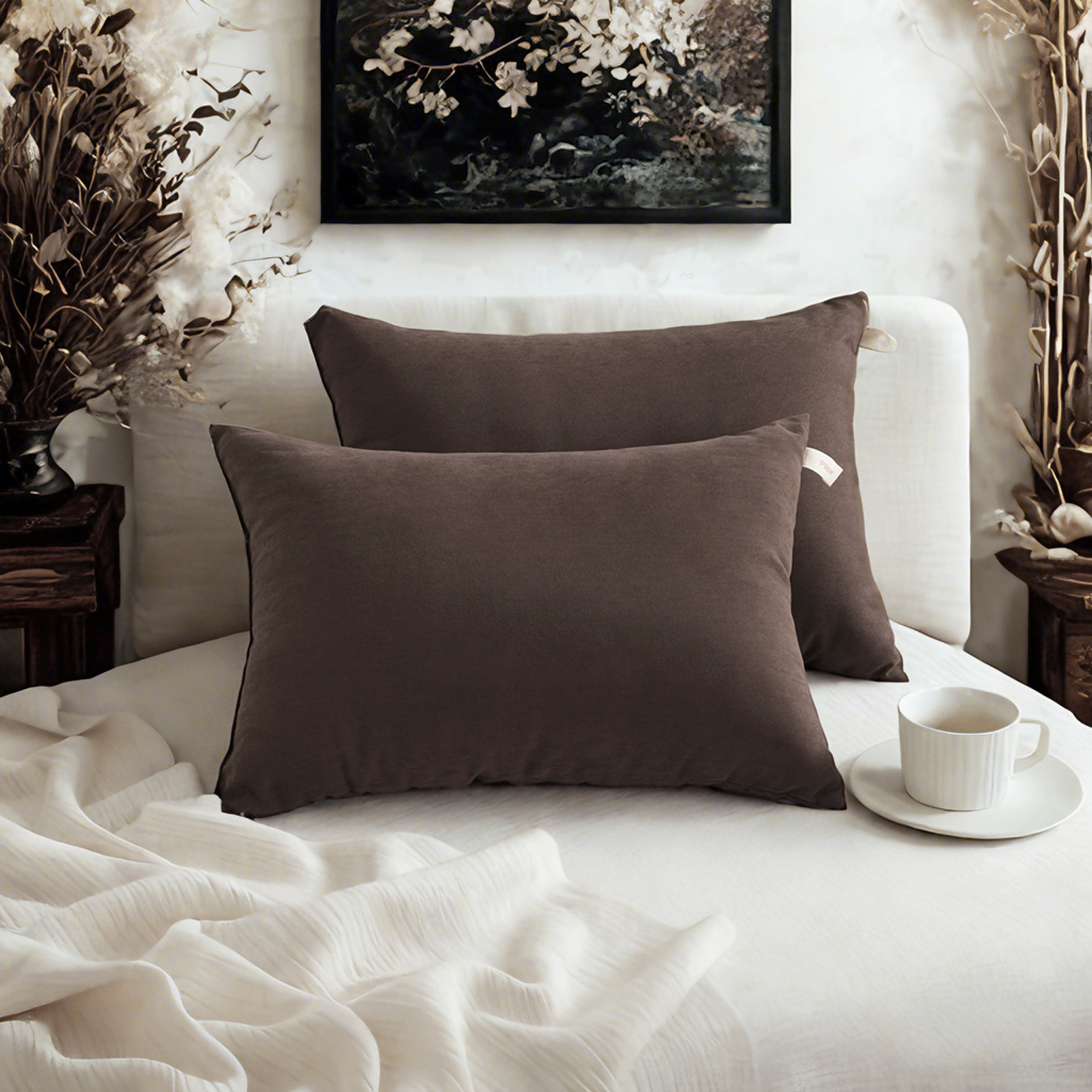 2个羽绒替代品幼儿枕头，柔软且可机洗的旅行小枕头，婴儿床的理想选择