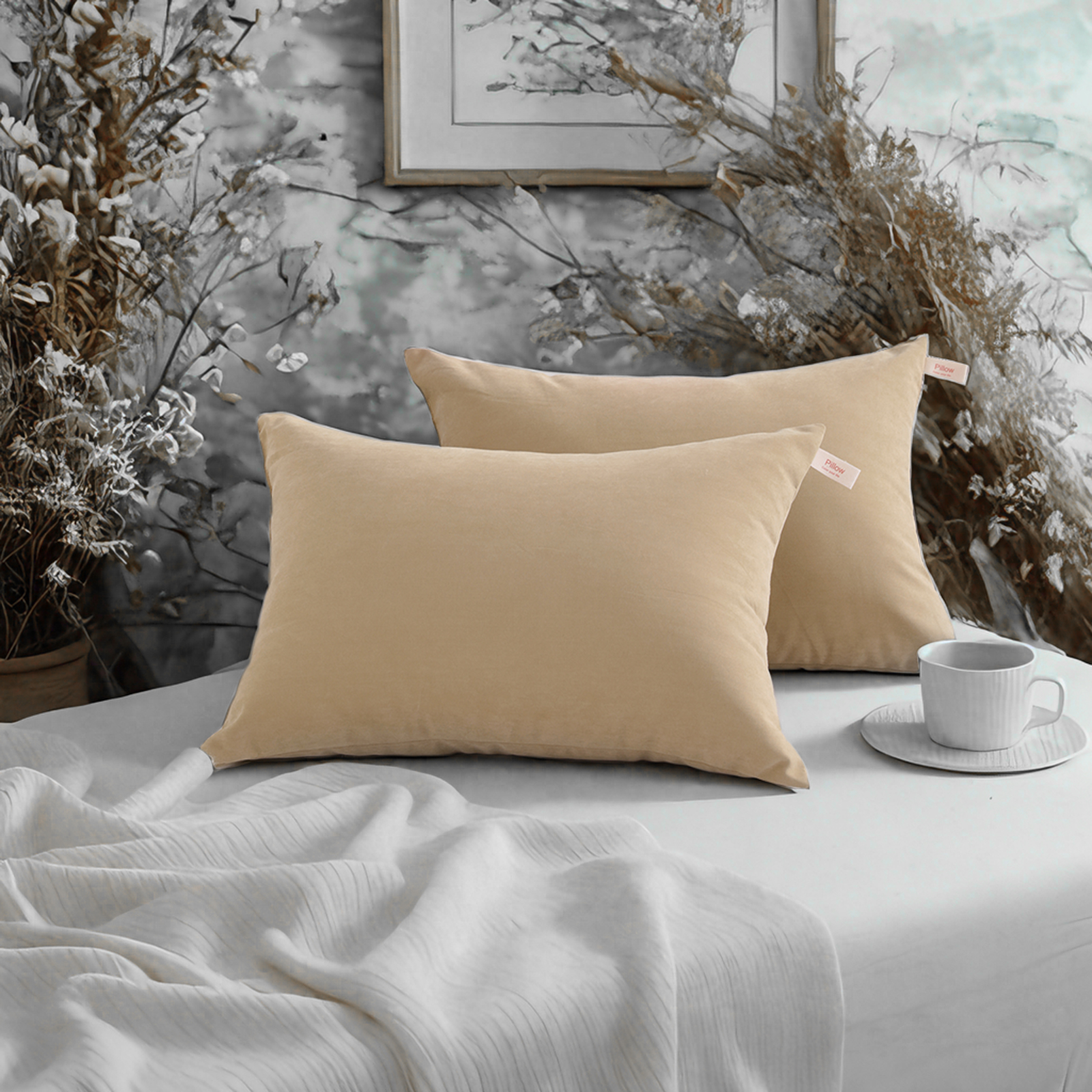 2个羽绒替代品幼儿枕头，柔软且可机洗的旅行小枕头，婴儿床的理想选择