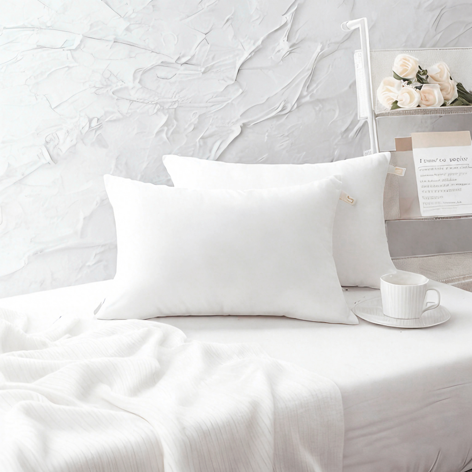 2个羽绒替代品幼儿枕头，柔软且可机洗的旅行小枕头，婴儿床的理想选择