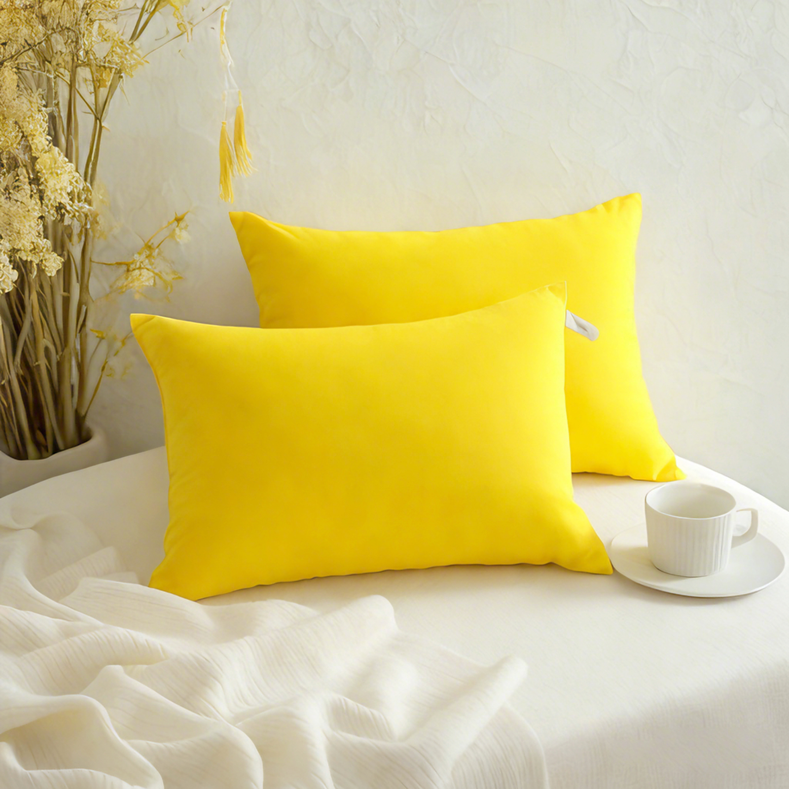 2个羽绒替代品幼儿枕头，柔软且可机洗的旅行小枕头，婴儿床的理想选择