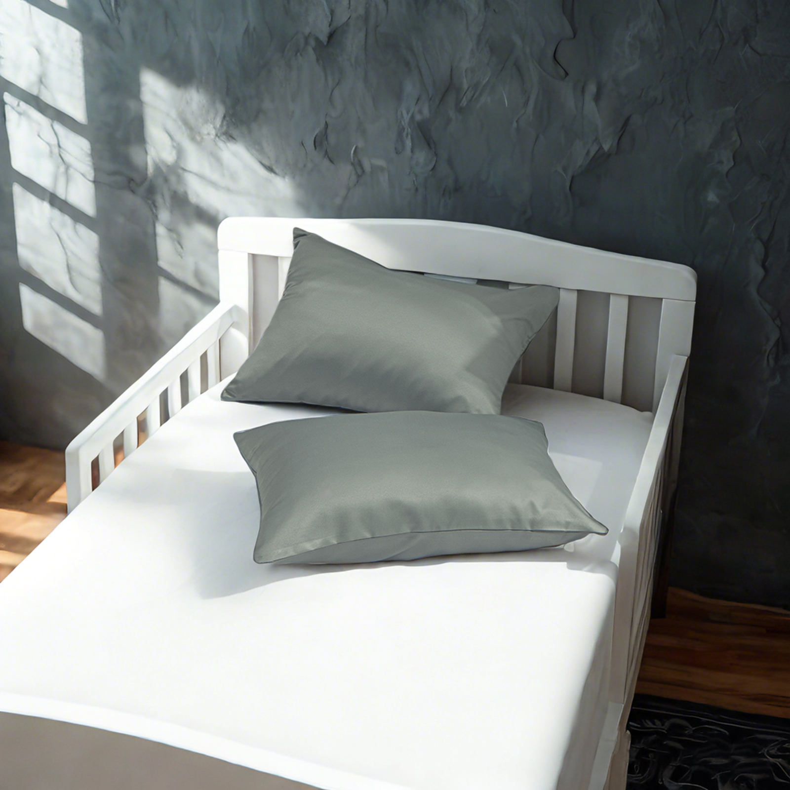 Two Luxury Silky Satin Toddler Pillowcases, Soft and Smooth Baby Pillocases with Hidden Zipper