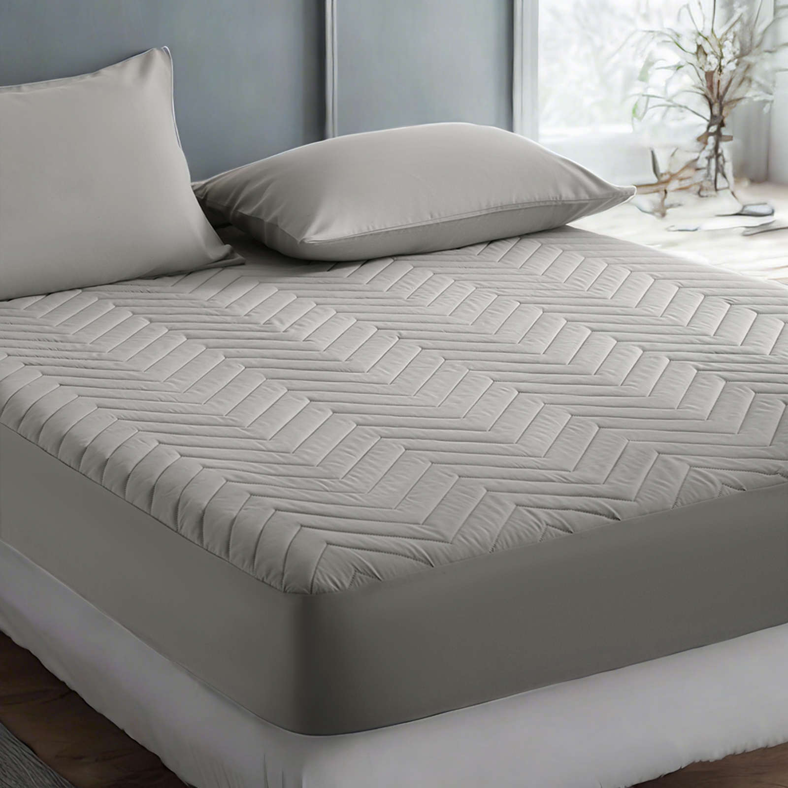 Waterproof Fitted Mattress Protector - Quilted Mattress Cover with 15