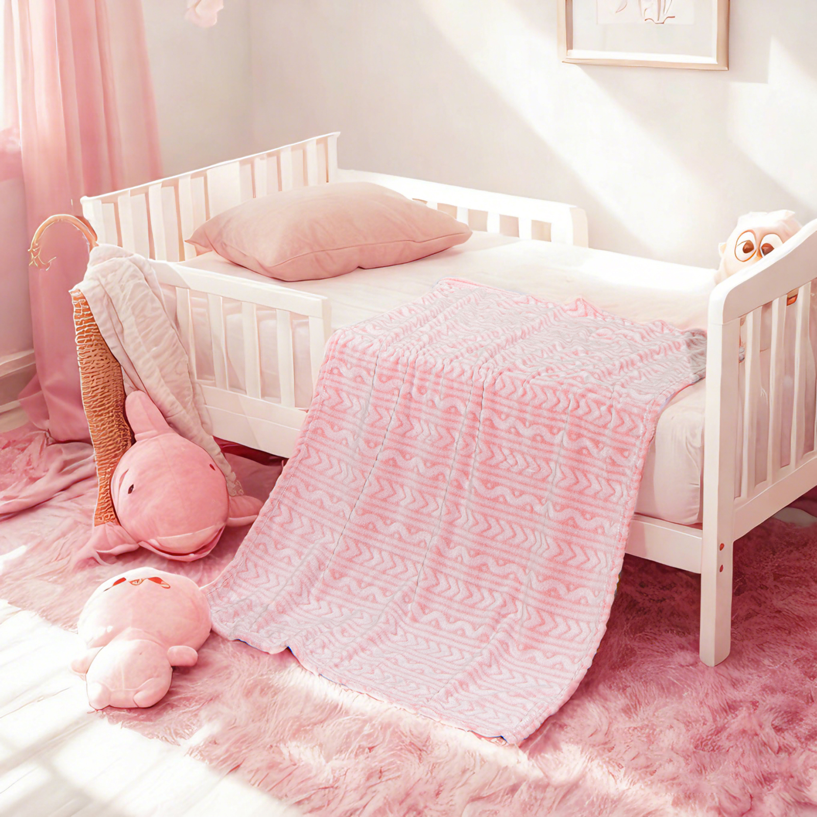 法兰绒幼儿毯，柔软、蓬松、保暖、轻便的设计婴儿毯