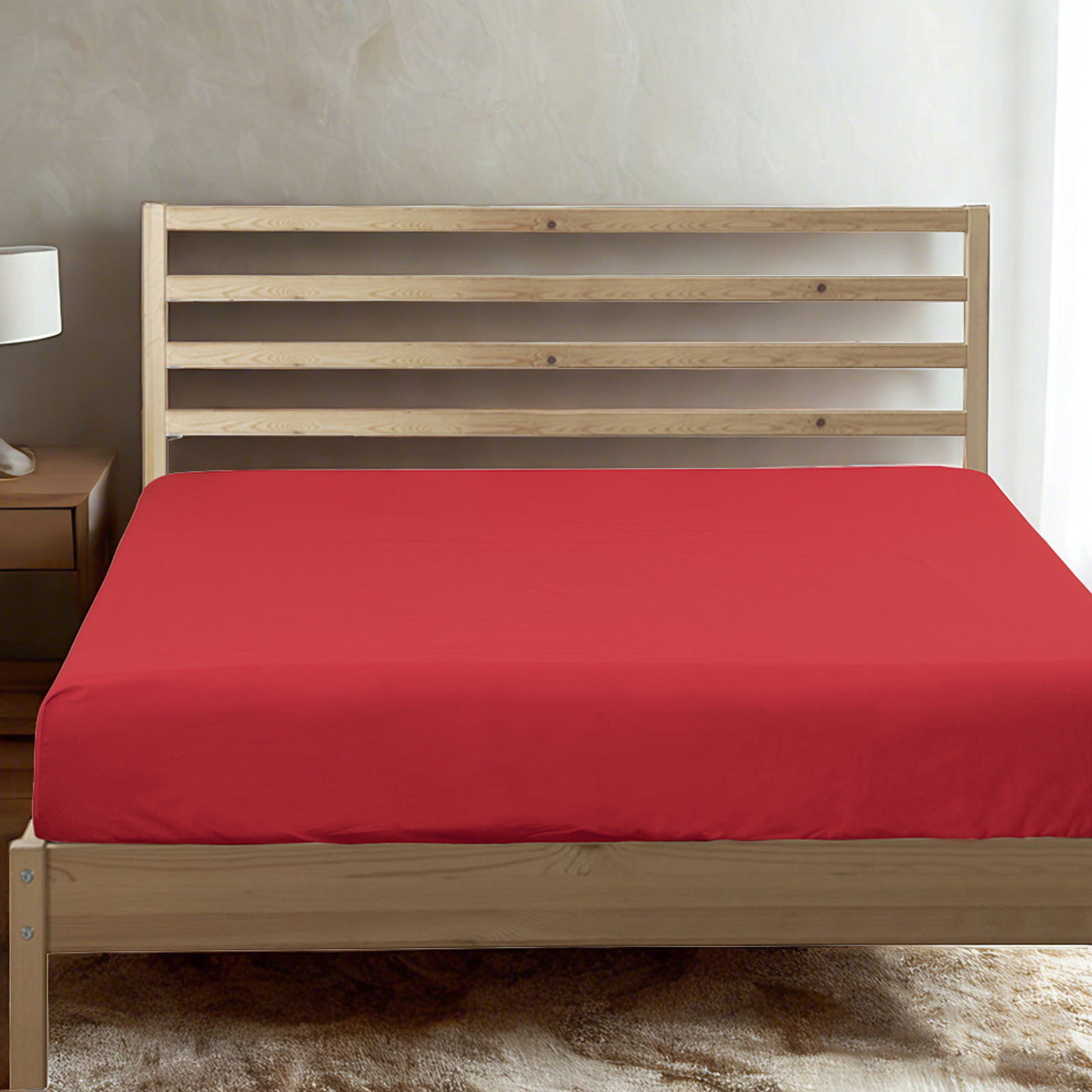 Microfiber Fitted Sheet, Ultra-Soft and Durable, Wrinkle, Fade, Stain Resistant, Deep Pocket, Wine Red