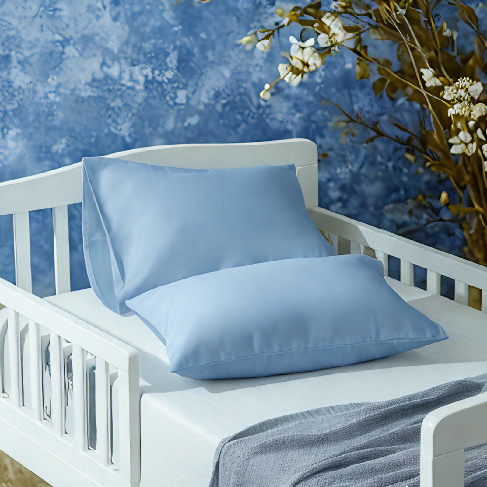 2个超细纤维幼儿枕套，超柔软舒适的婴儿枕套，信封式和拉链式两种