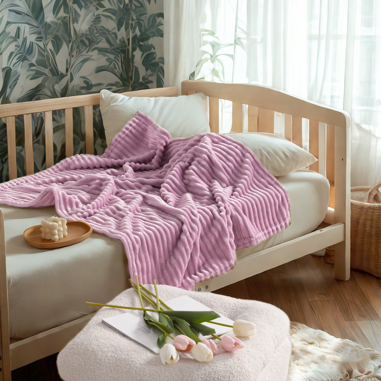 法兰绒幼儿毯，柔软、蓬松、保暖、轻便的设计婴儿毯