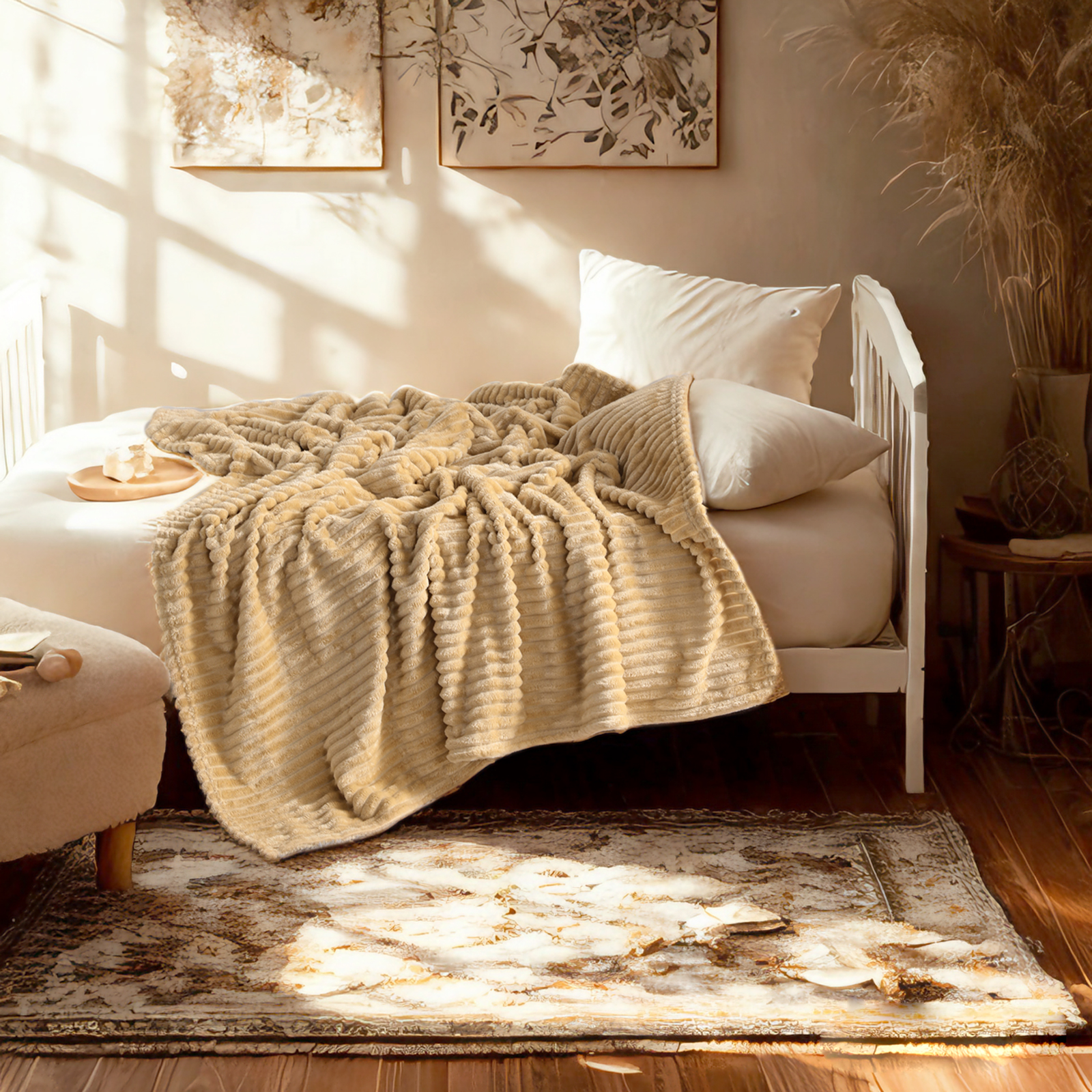 法兰绒幼儿毯，柔软、蓬松、保暖、轻便的设计婴儿毯