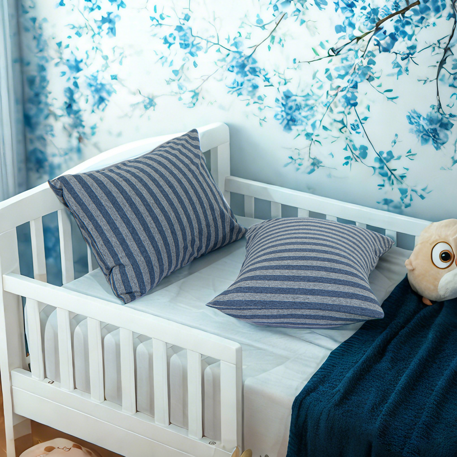 2个针织棉幼儿枕套，柔软透气的婴儿枕套，带信封封口