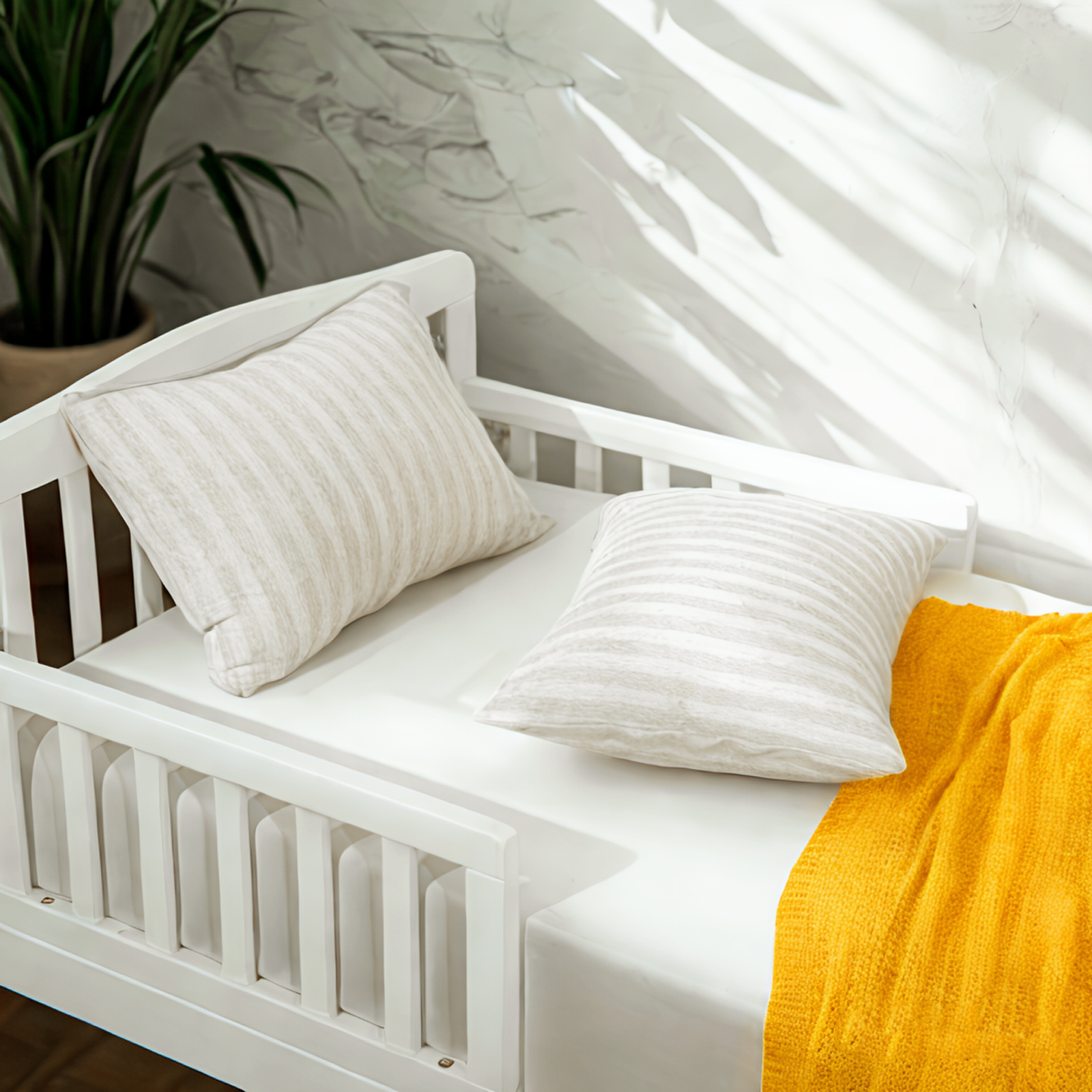 2个针织棉幼儿枕套，柔软透气的婴儿枕套，带信封封口