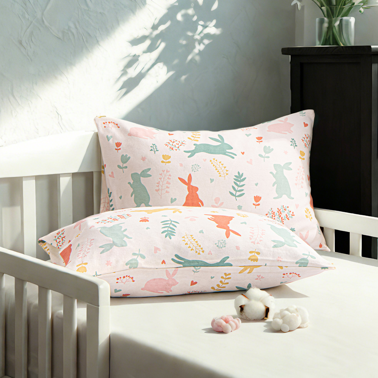 Cotton Jersey Knit Toddler Pillowcases, Soft and Breathable Baby Pillowcases with Envelope Closure