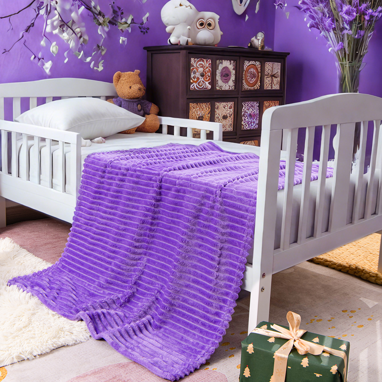 法兰绒幼儿毯，柔软、蓬松、保暖、轻便的设计婴儿毯