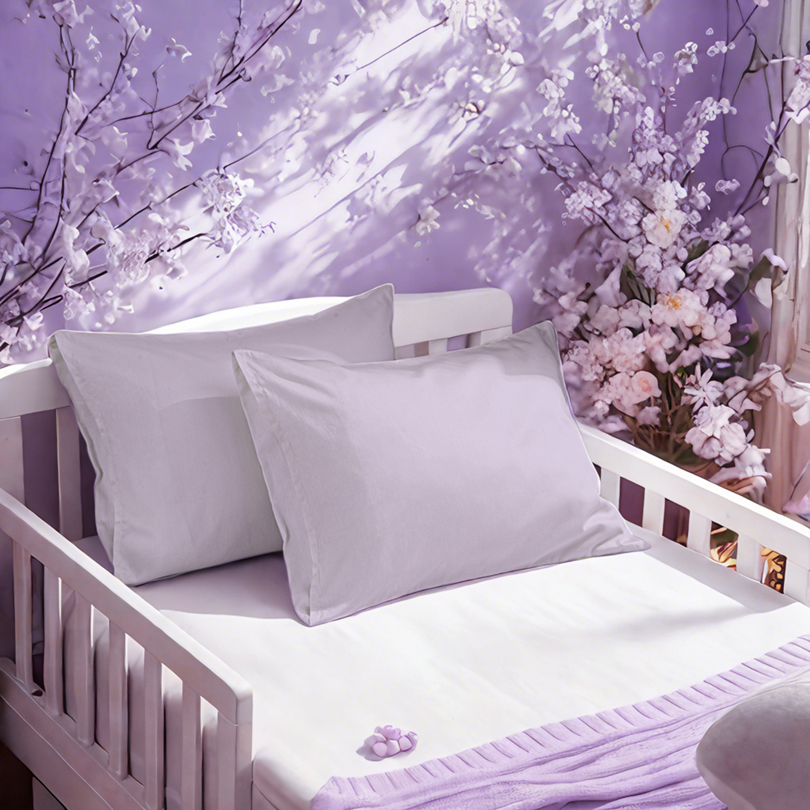 Two Cotton Toddler Pillowcases, Luxuriously Soft and Breathable Pillow Cases with Envelope Closure