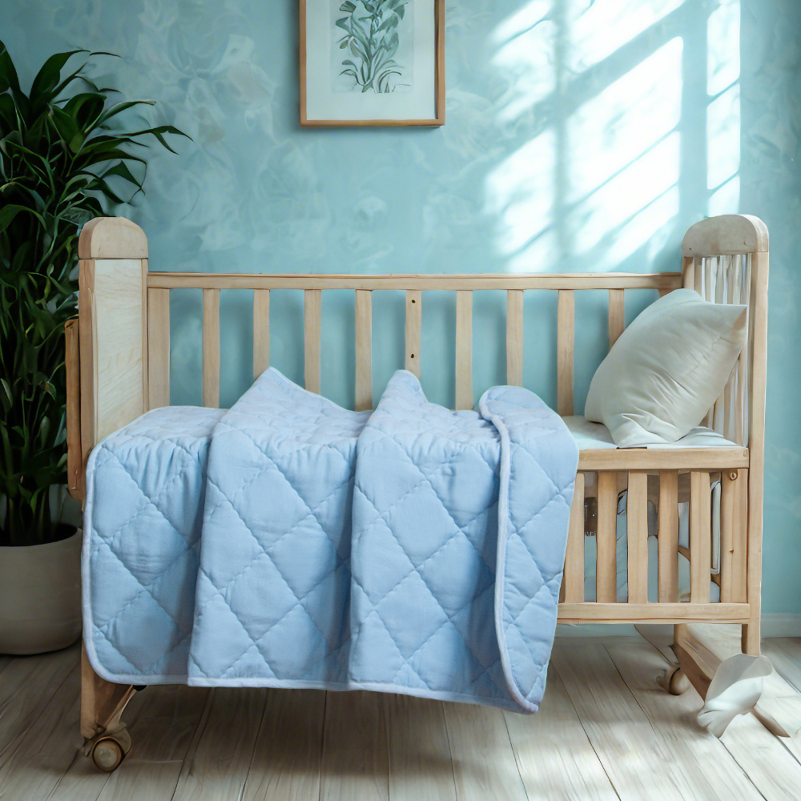 Lightweight Down Alternative Toddler Comforter, Warm and Soft Quilted Baby Blanket