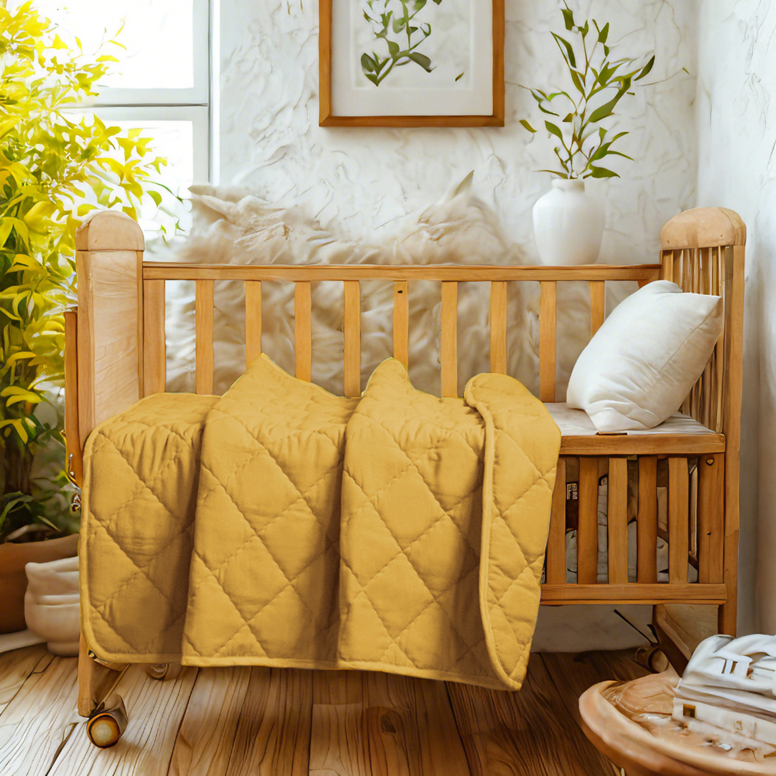 轻巧羽绒替代品幼儿被，温暖柔软的婴儿绗缝毯子