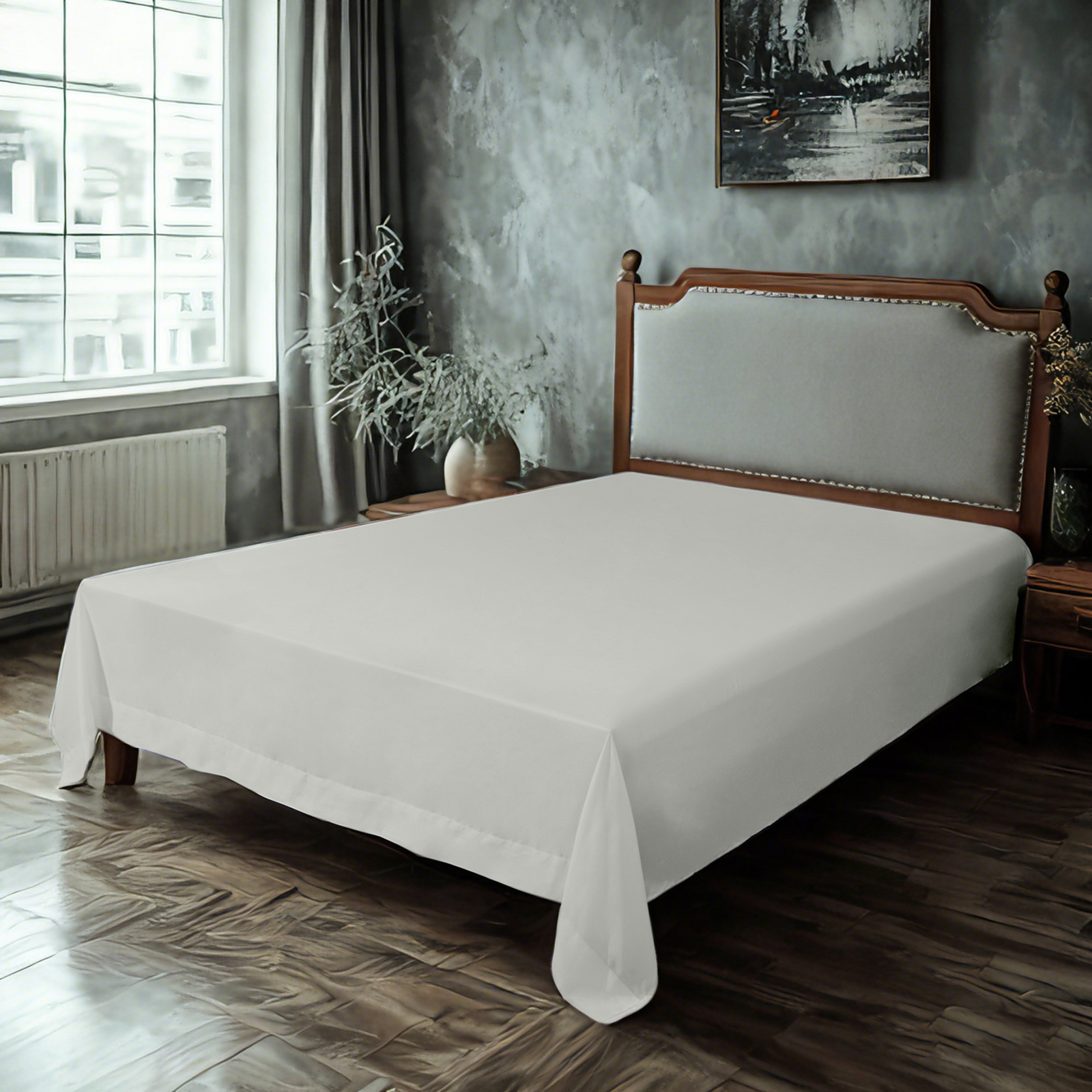 超细纤维床单，超柔软耐用，抗皱、抗褪色、抗污渍床单，浅灰