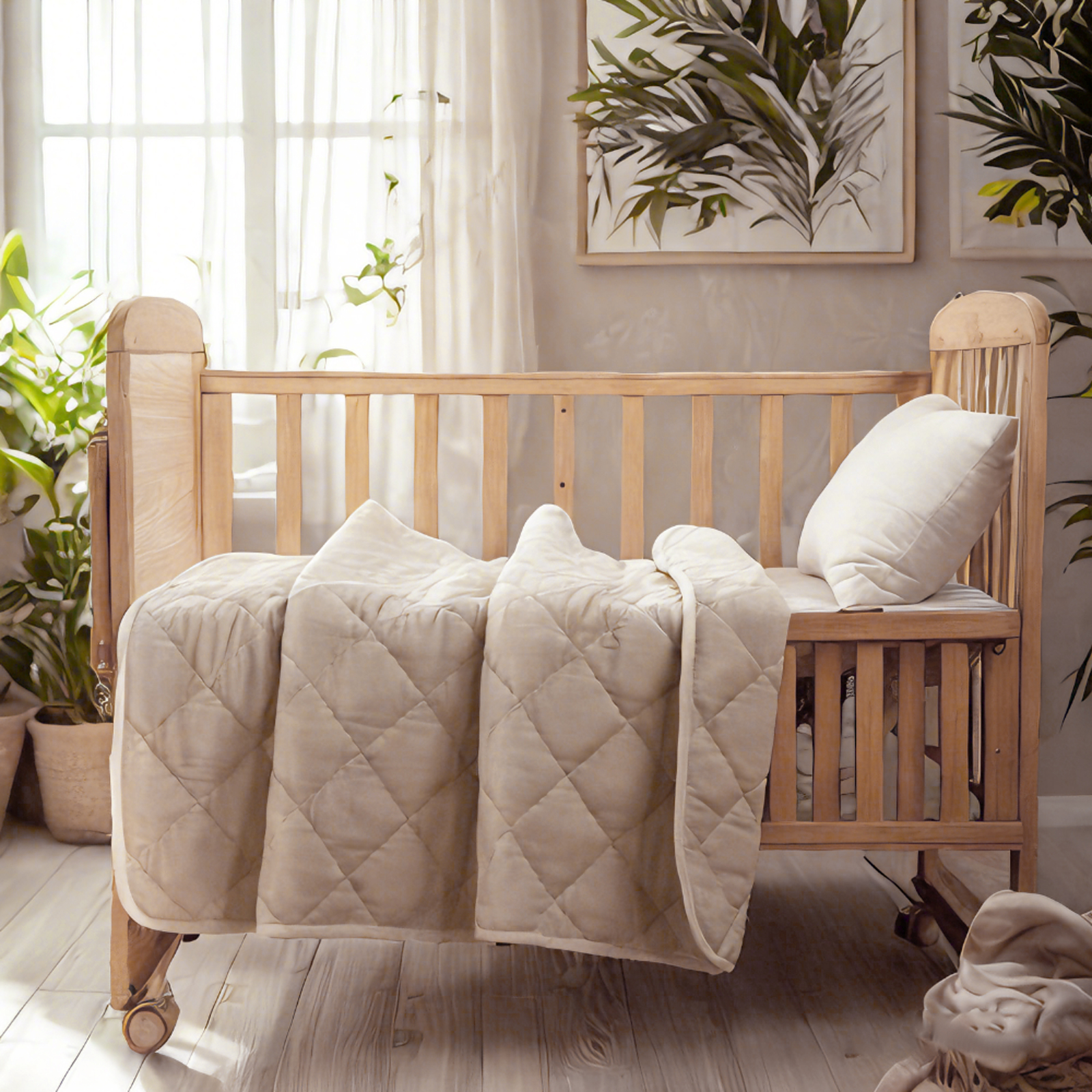 轻巧羽绒替代品幼儿被，温暖柔软的婴儿绗缝毯子