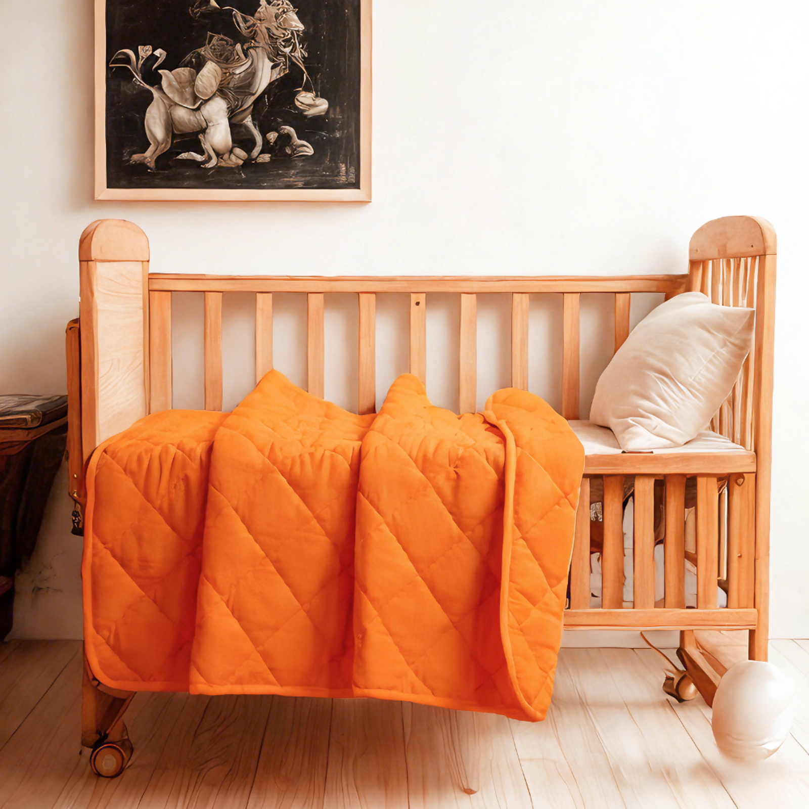 轻巧羽绒替代品幼儿被，温暖柔软的婴儿绗缝毯子