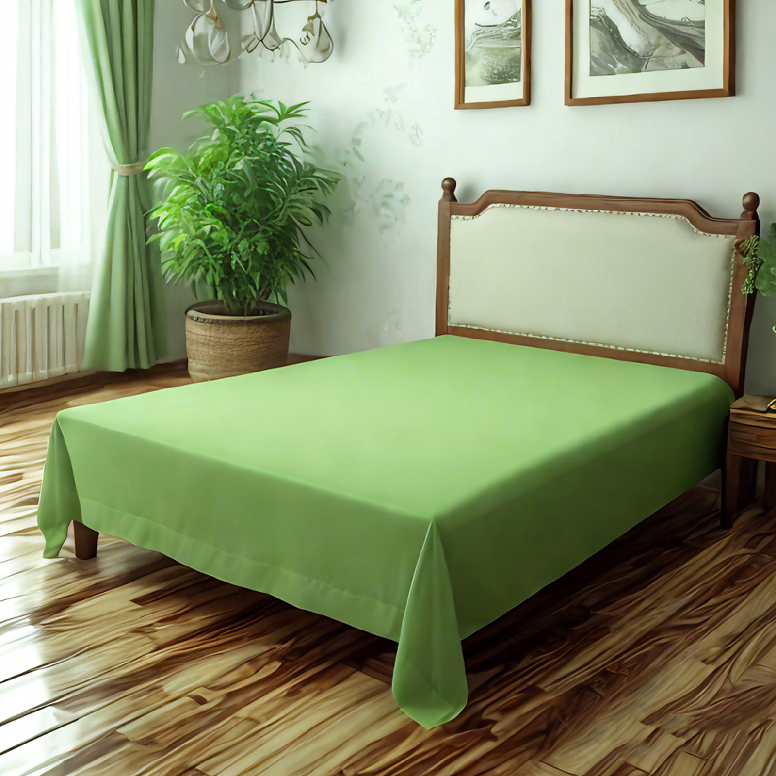 Microfiber Flat Sheet, Ultra-Soft and Durable, Wrinkle, Fade, Stain Resistant Top Sheet, Sage Green