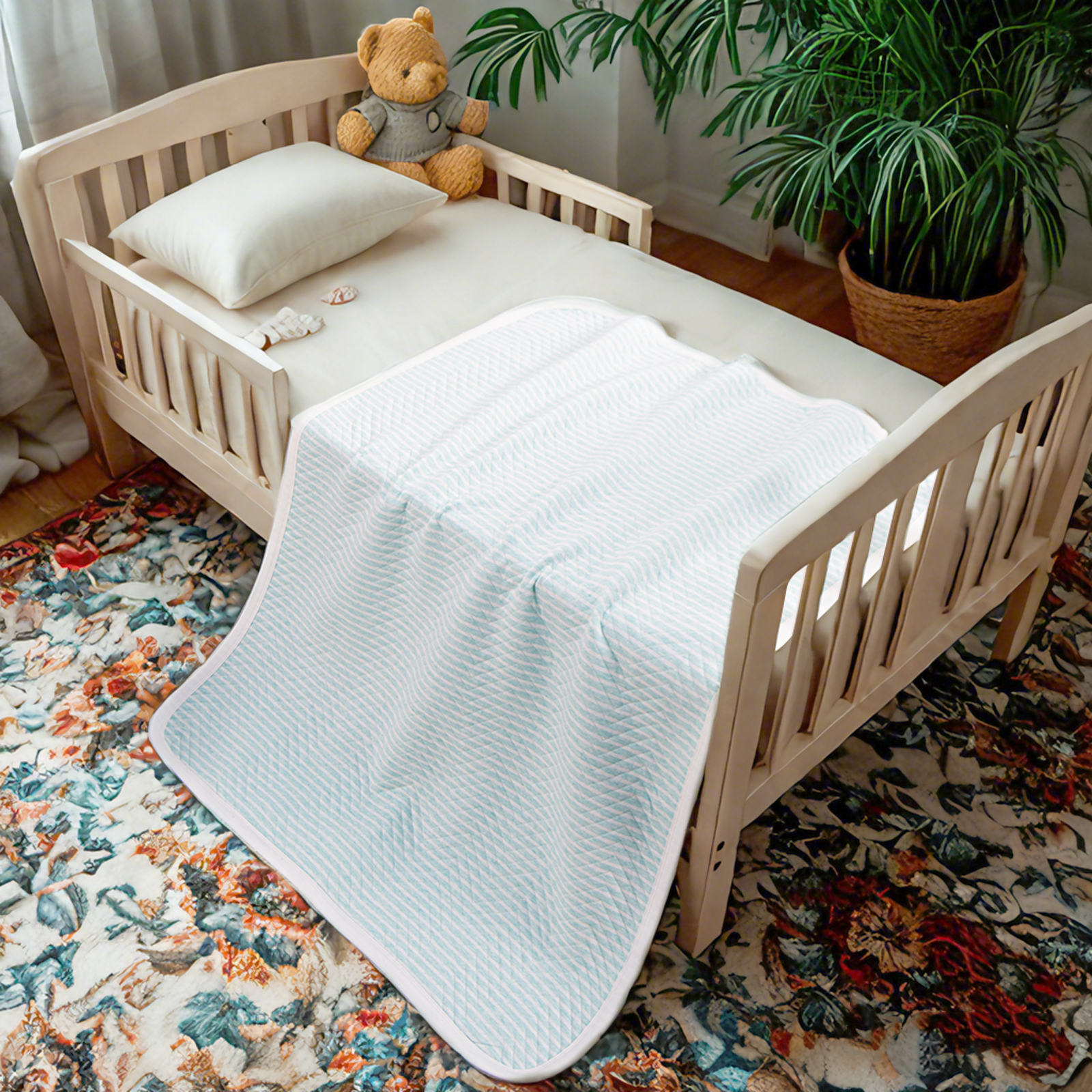 针织棉幼儿毯，柔软透气的婴儿毯，非常适合男孩和女孩