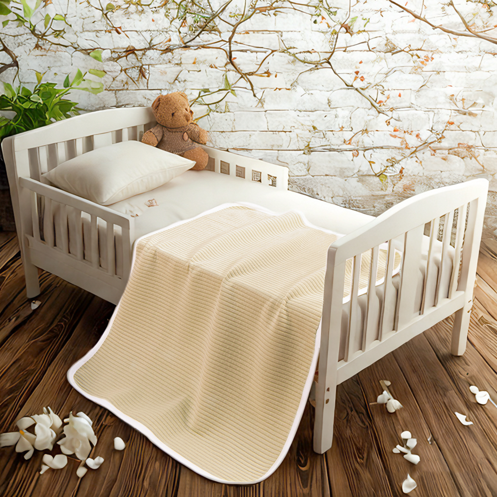 针织棉幼儿毯，柔软透气的婴儿毯，非常适合男孩和女孩