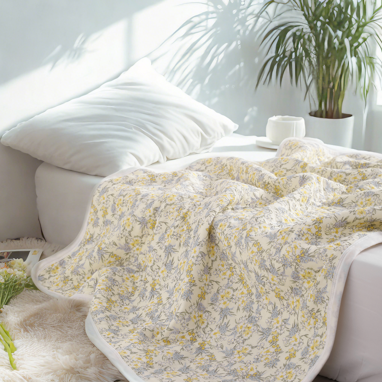 针织棉幼儿毯，柔软透气的婴儿毯，非常适合男孩和女孩