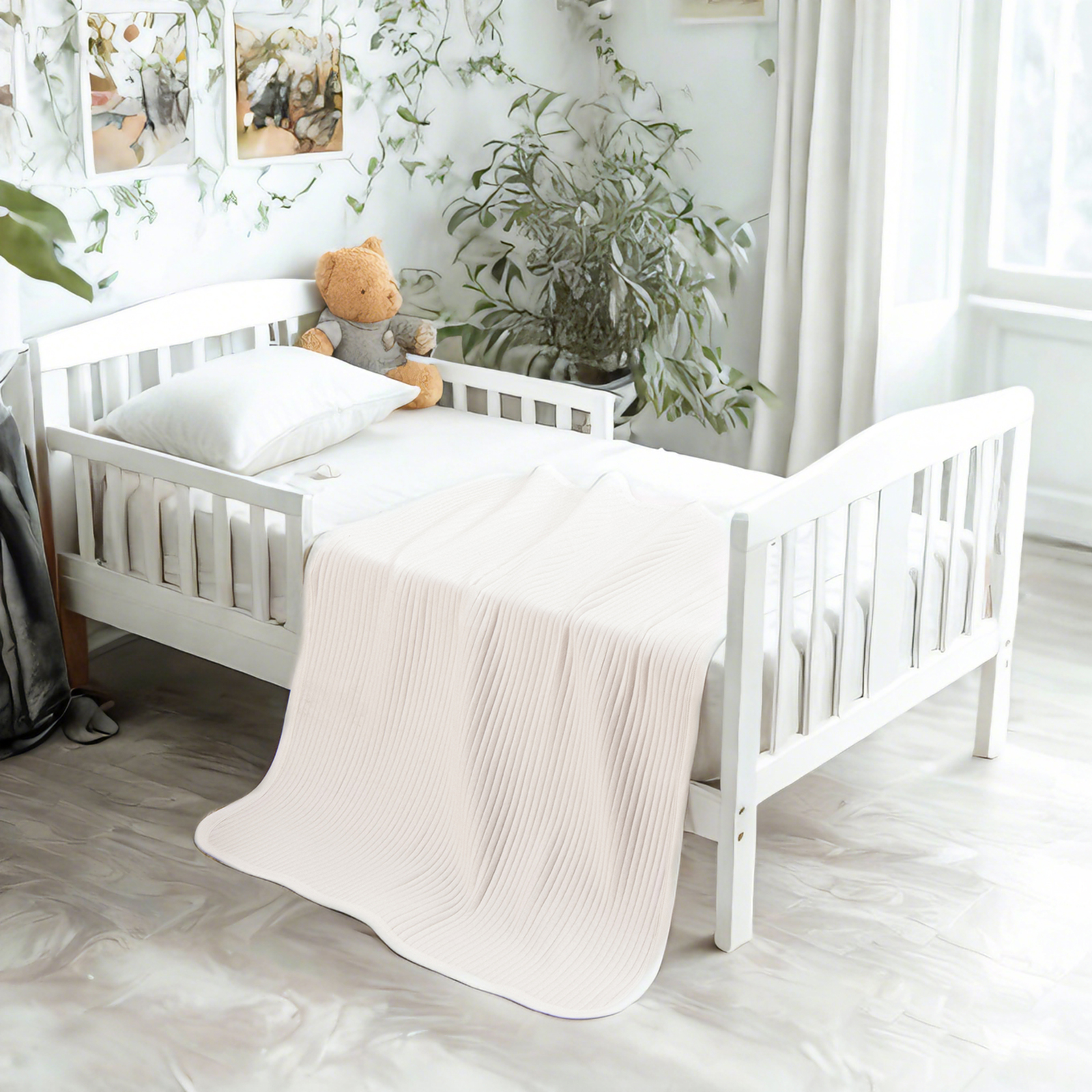 针织棉幼儿毯，柔软透气的婴儿毯，非常适合男孩和女孩