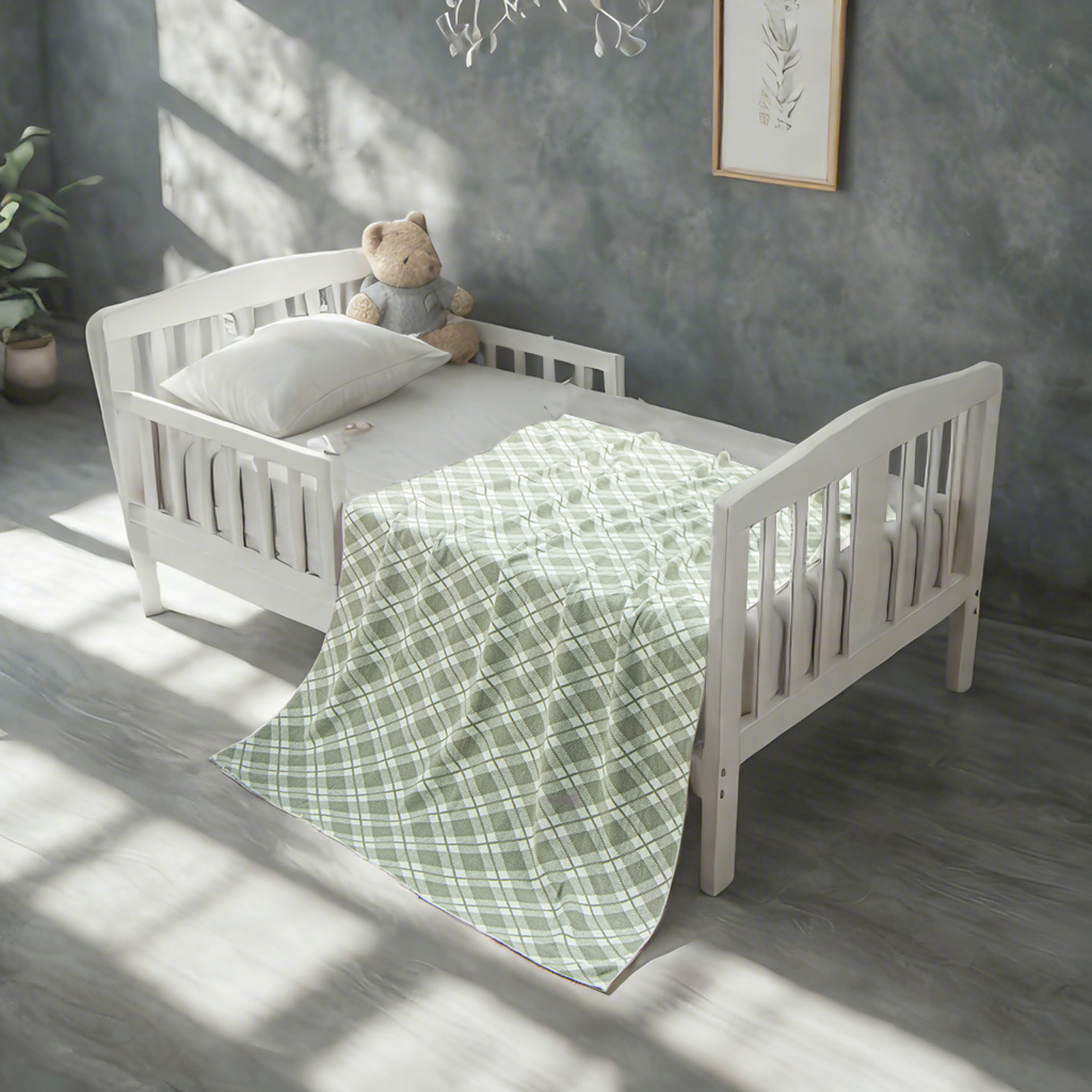 Cable Knit Cotton Baby Blanket, Ultra-Soft and Breathable Blanket Perfect for Boys and Girls