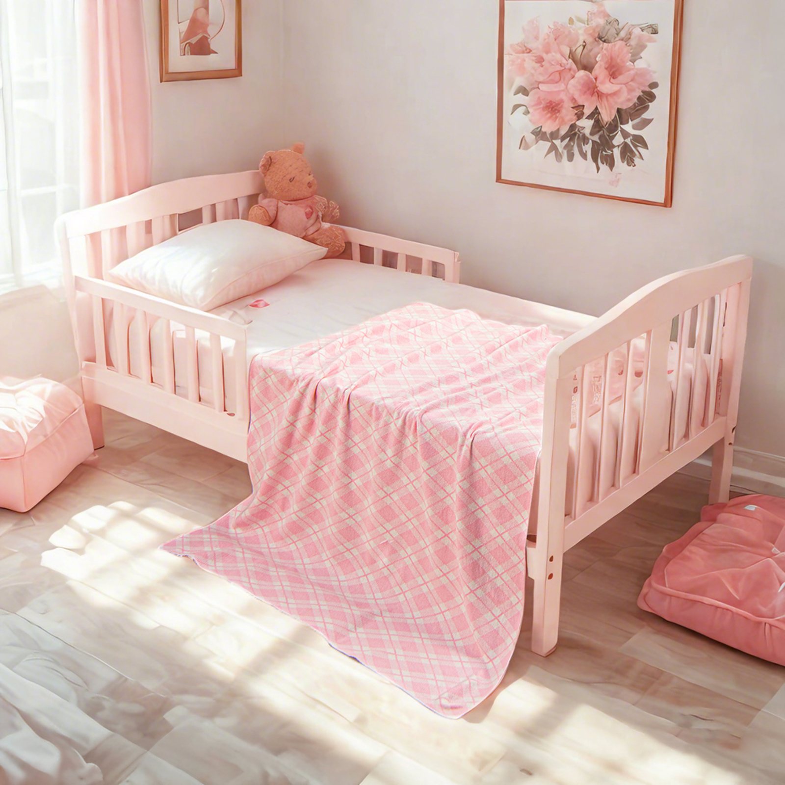 Cable Knit Cotton Baby Blanket, Ultra-Soft and Breathable Blanket Perfect for Boys and Girls